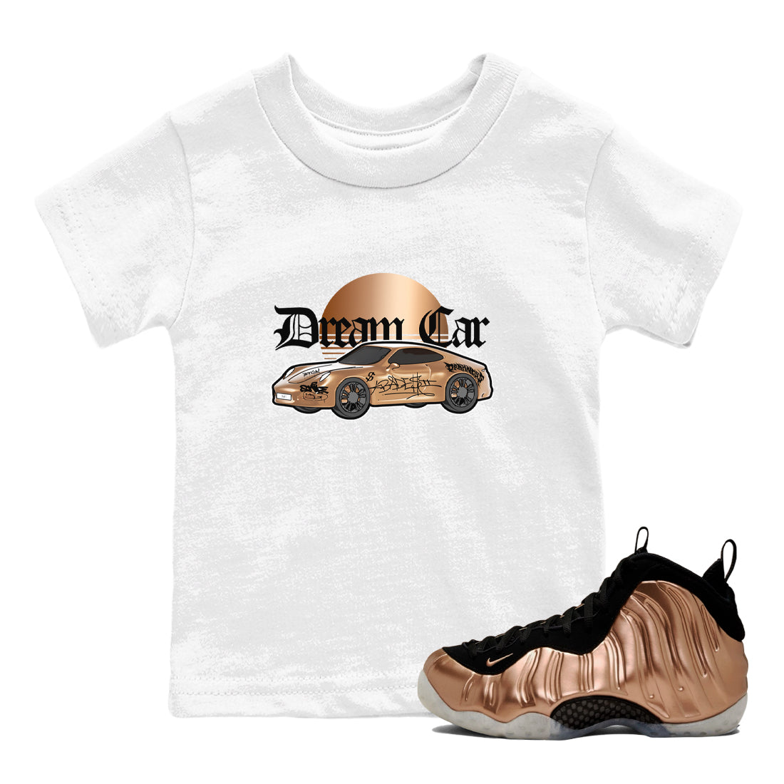 Dream Car snkmatch Tees Kids - Air Foamposite One Metallic Copper