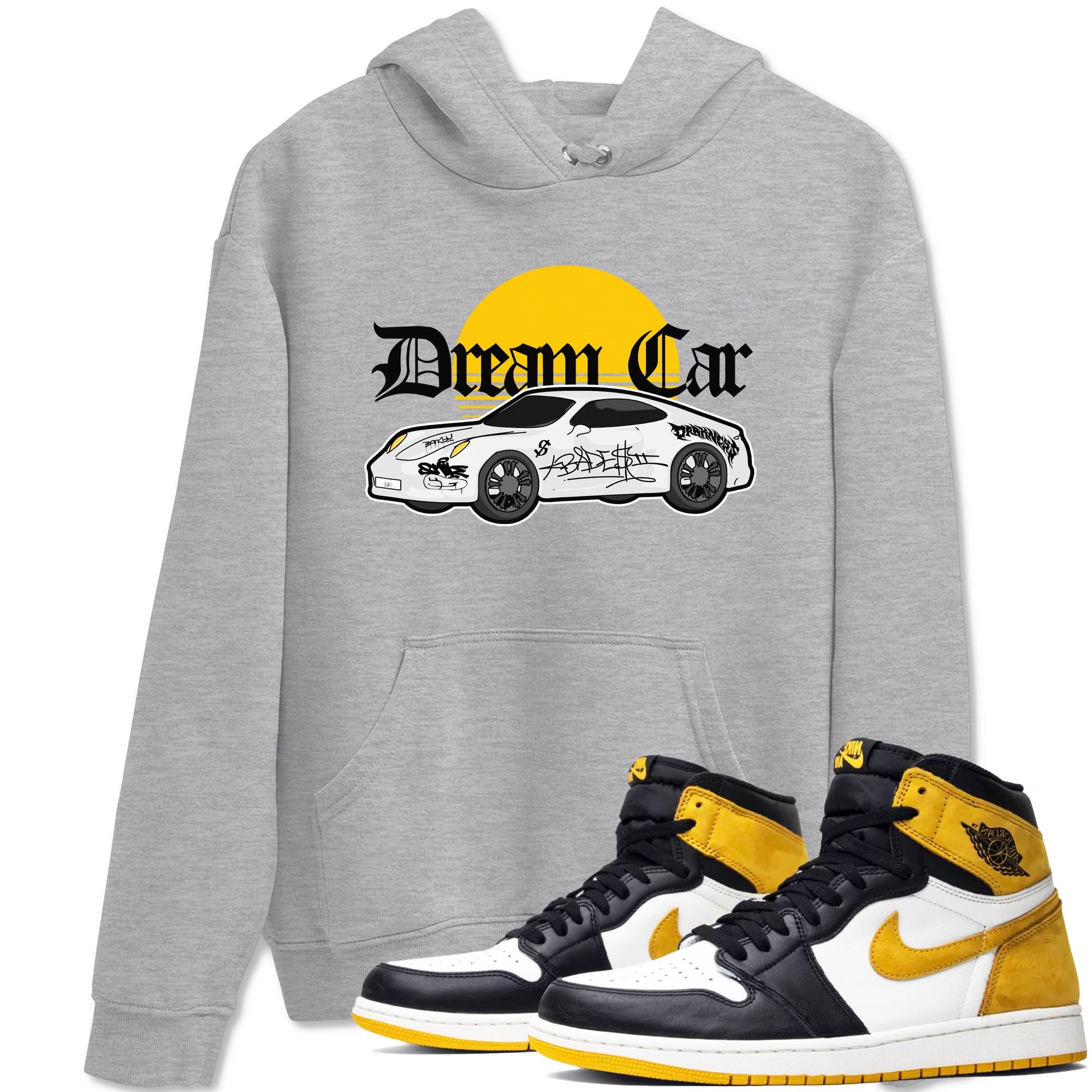 Dream Car snkmatch Tees - Air Jordan 1 Yellow Ochre