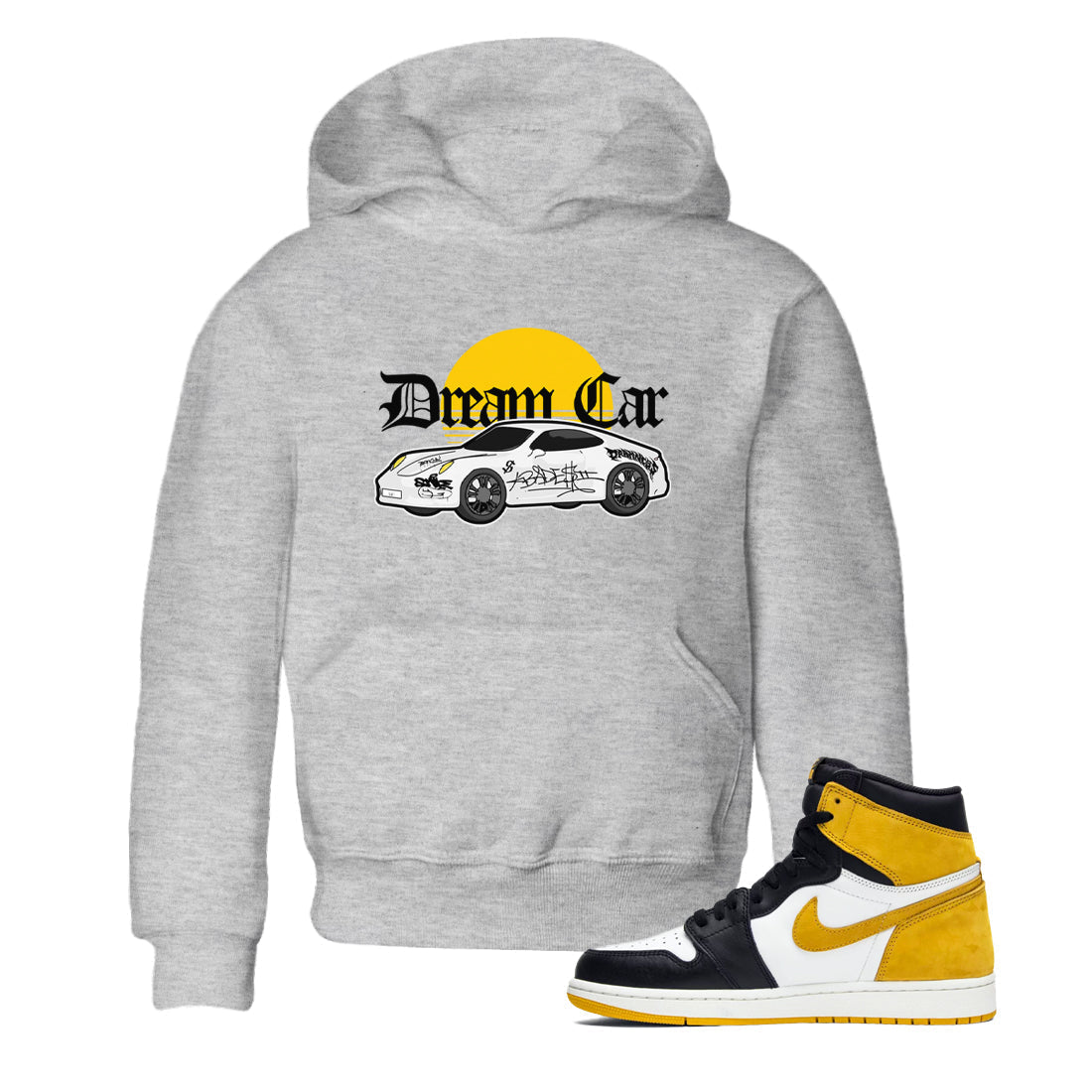 Dream Car snkmatch Tees Kids - Air Jordan 1 Yellow Ochre
