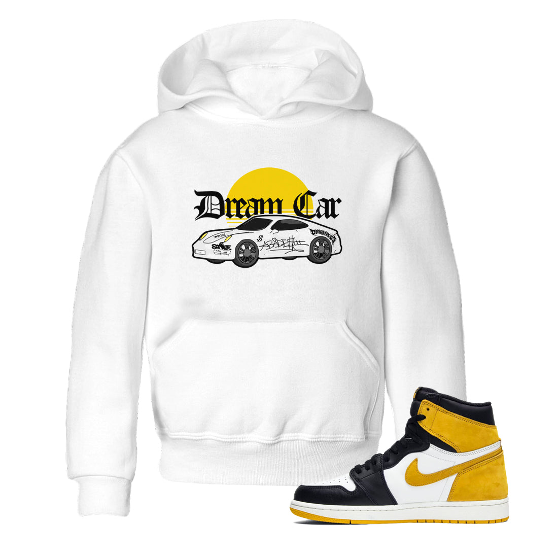 Dream Car snkmatch Tees Kids - Air Jordan 1 Yellow Ochre
