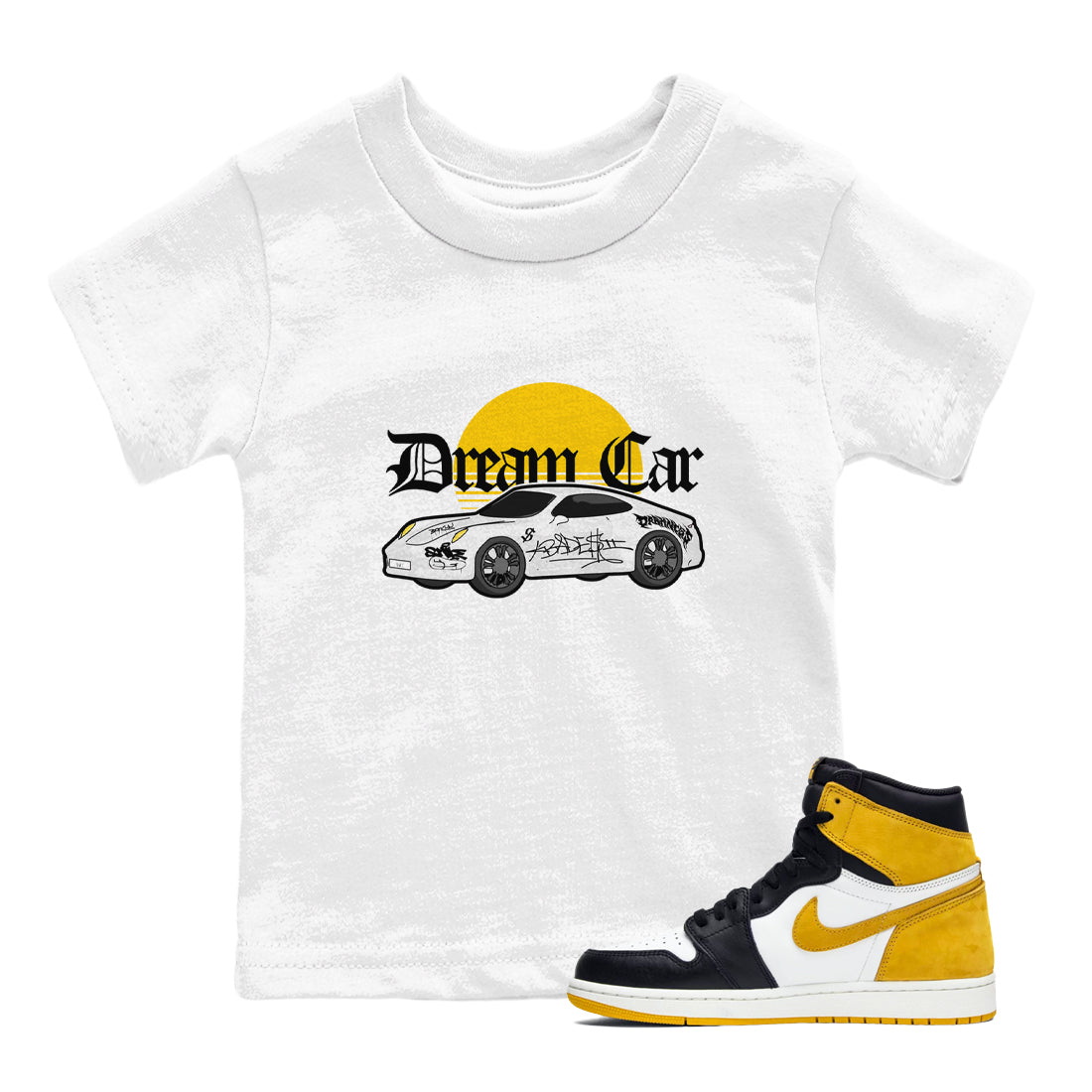 Dream Car snkmatch Tees Kids - Air Jordan 1 Yellow Ochre