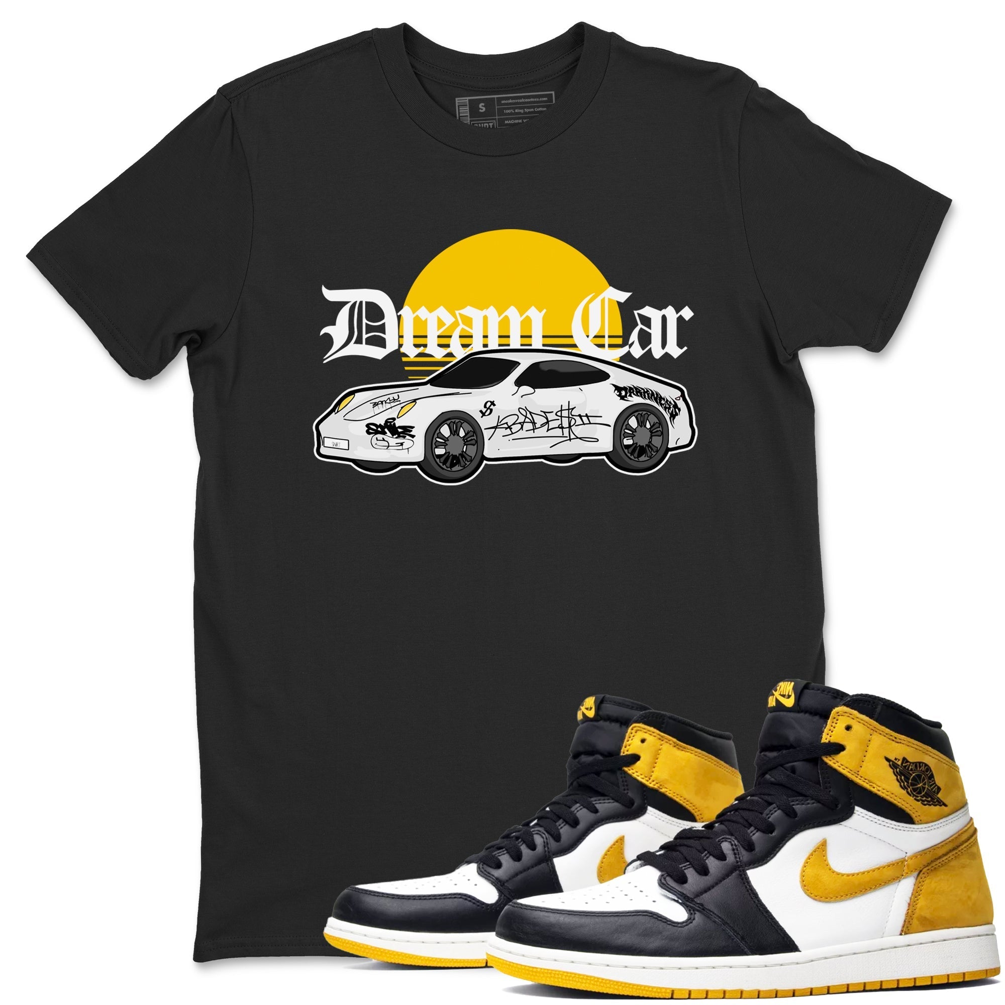 Dream Car snkmatch Tees - Air Jordan 1 Yellow Ochre