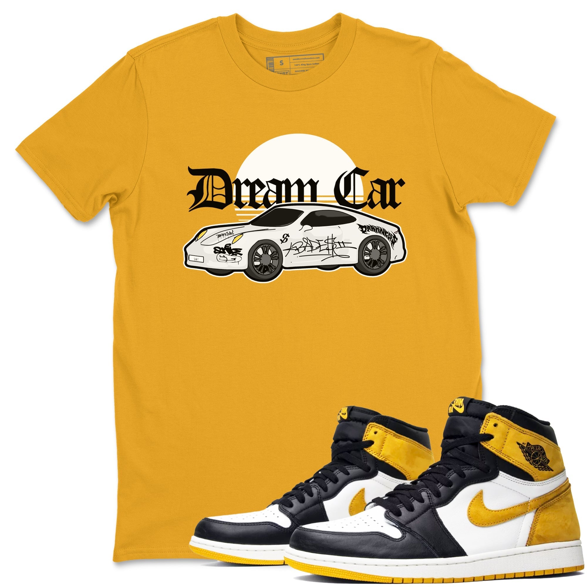Dream Car snkmatch Tees - Air Jordan 1 Yellow Ochre