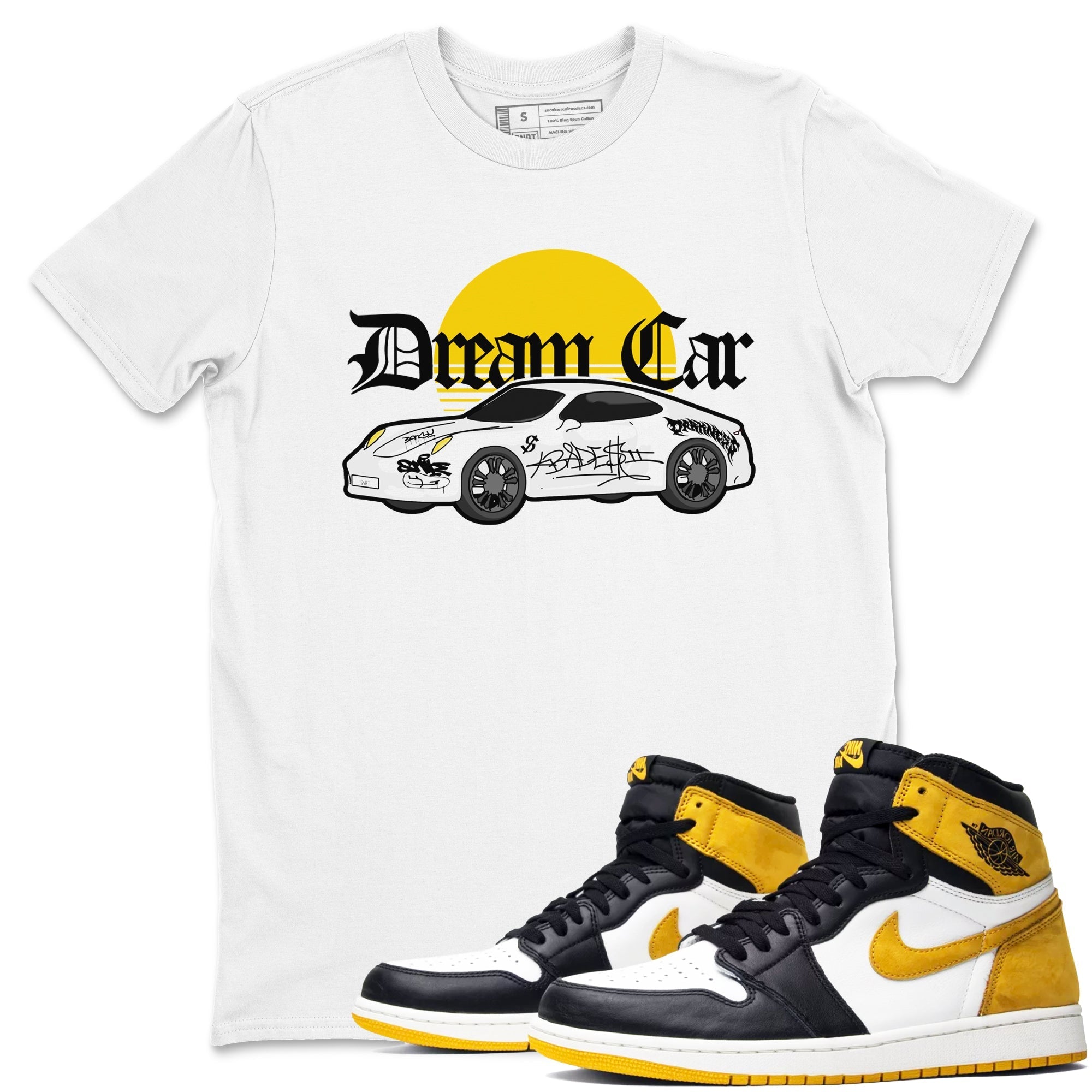 Dream Car snkmatch Tees - Air Jordan 1 Yellow Ochre