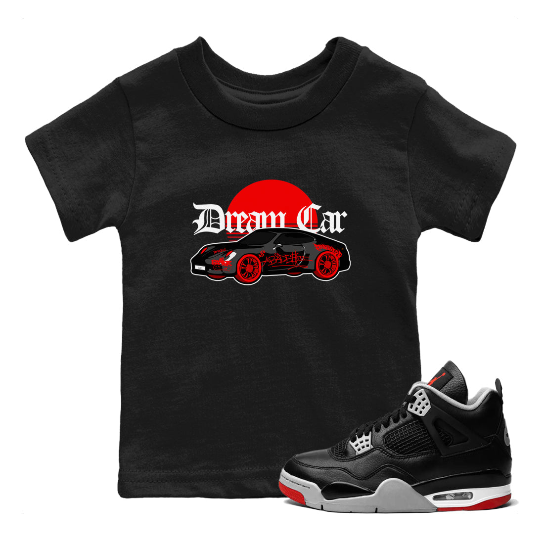Dream Car snkmatch Tees Kids - Air Jordan 4 Bred Reimagined