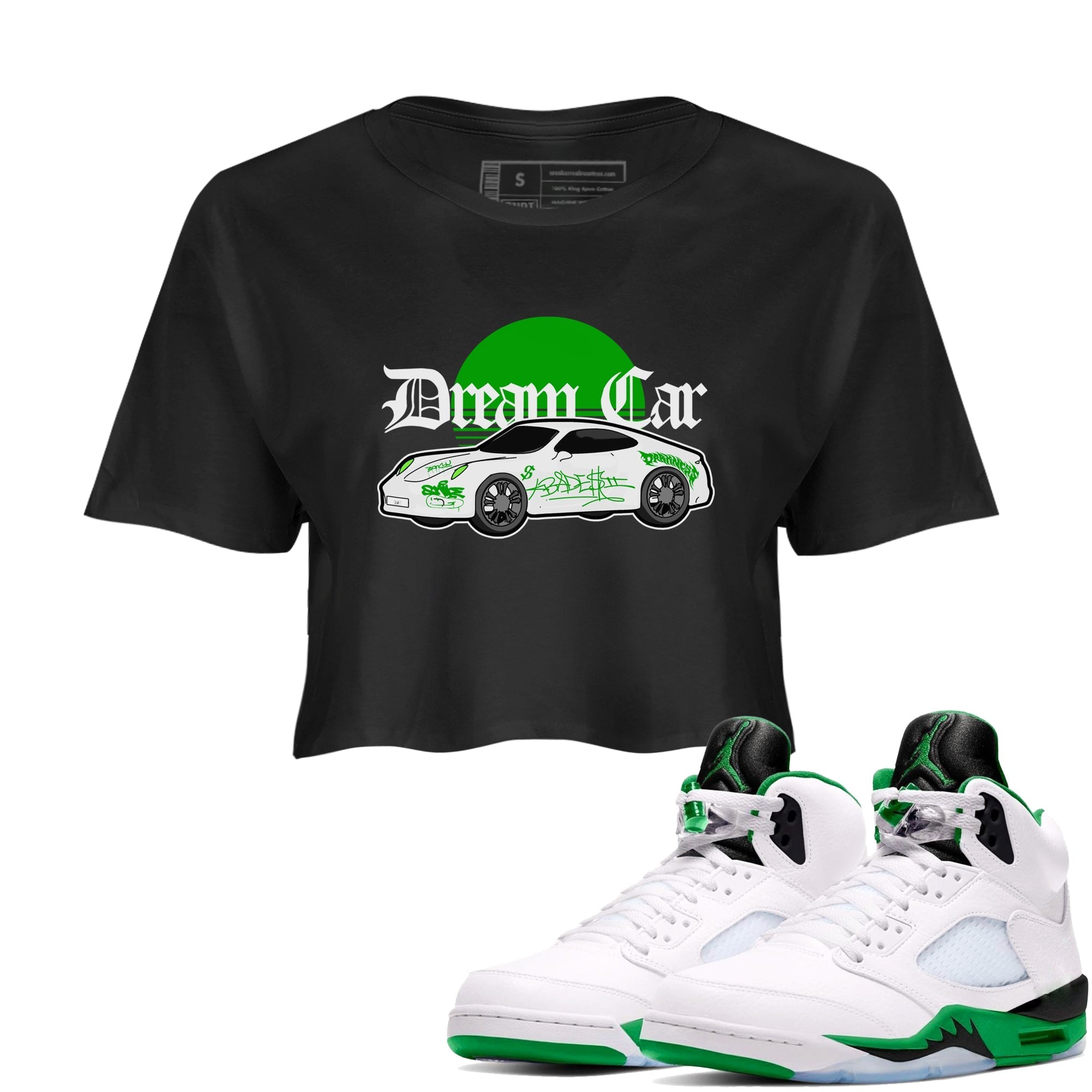 Dream Car snkmatch Women's Top - Air Jordan 5 Lucky Green