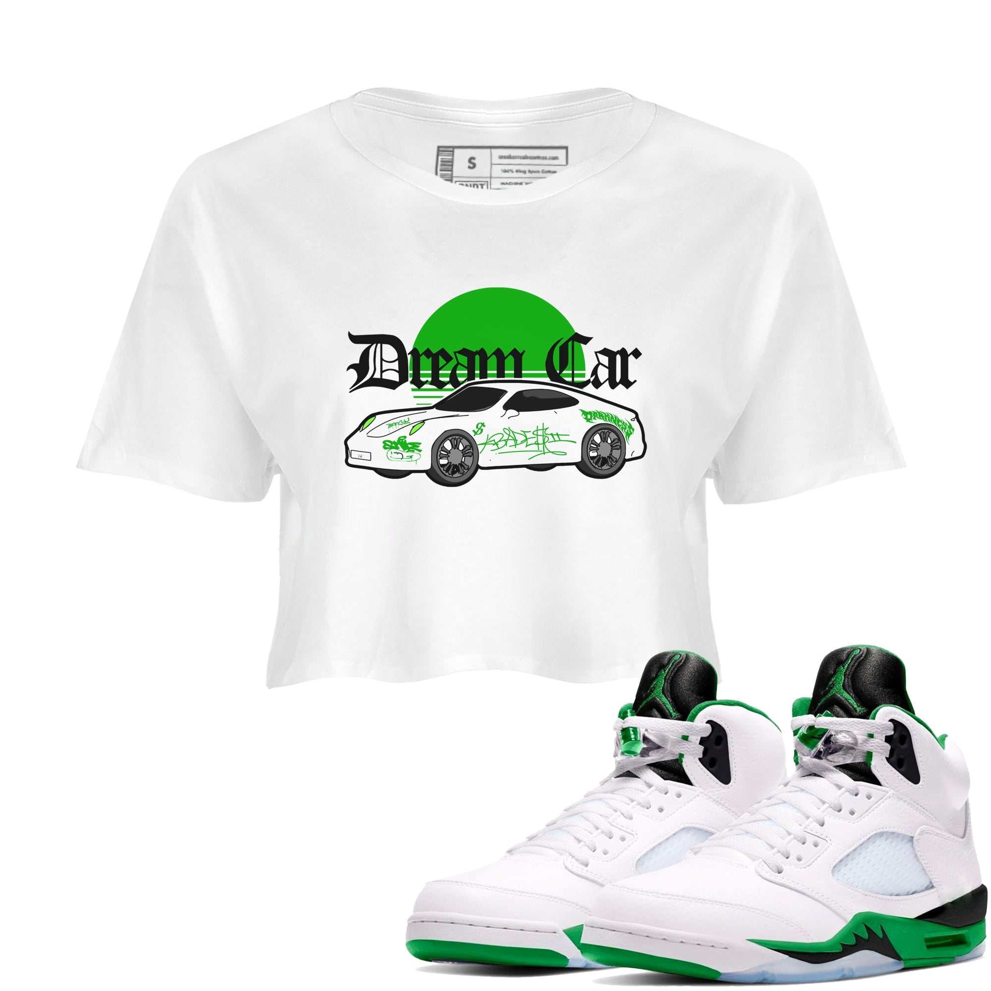 Dream Car snkmatch Women's Top - Air Jordan 5 Lucky Green