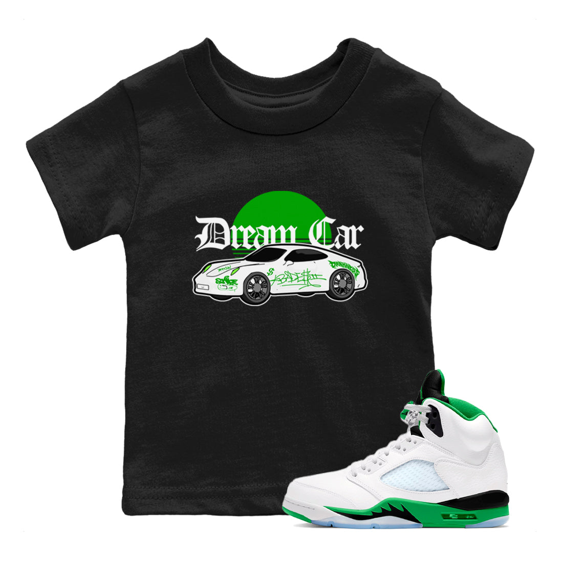 Dream Car snkmatch Tees Kids - Air Jordan 5 Lucky Green