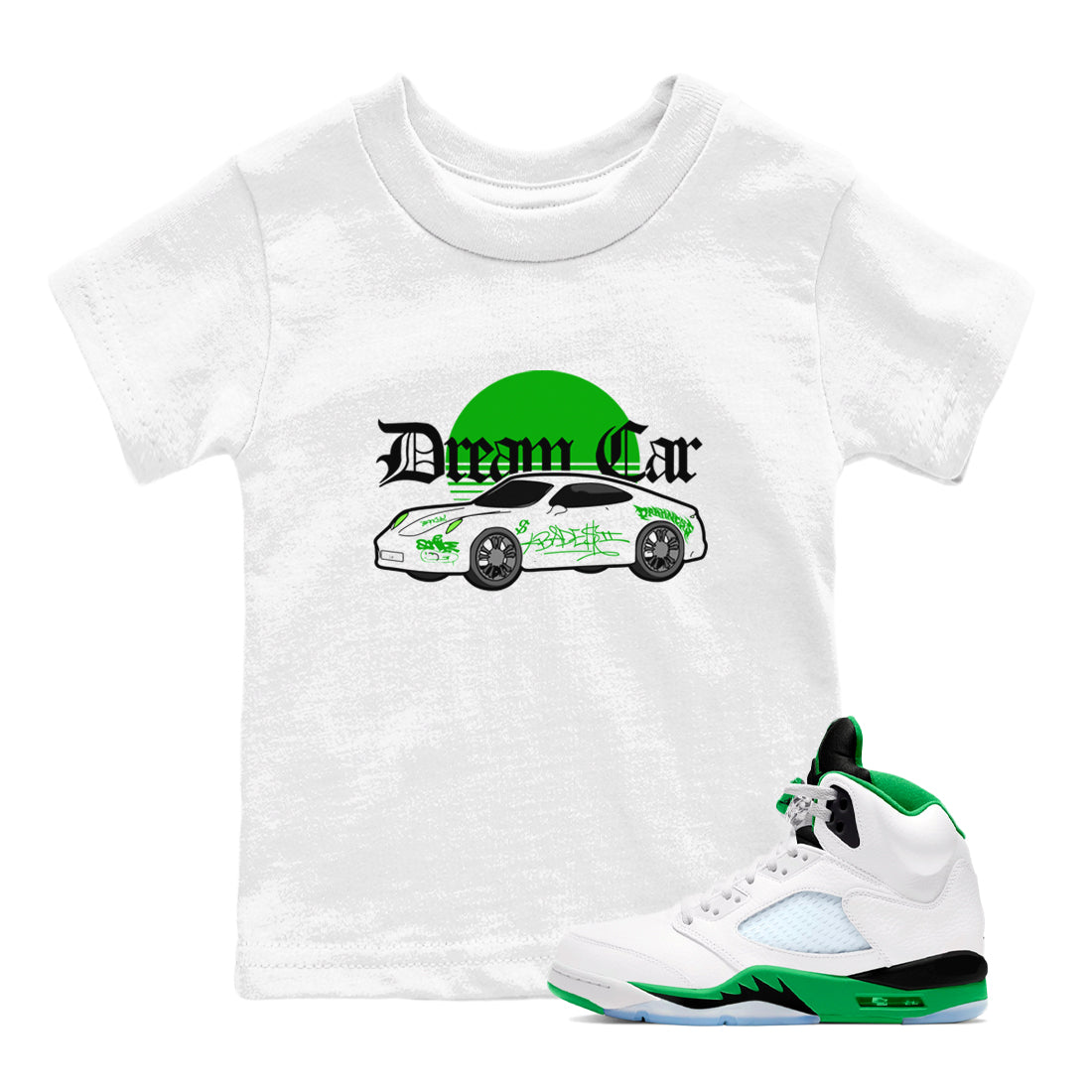 Dream Car snkmatch Tees Kids - Air Jordan 5 Lucky Green