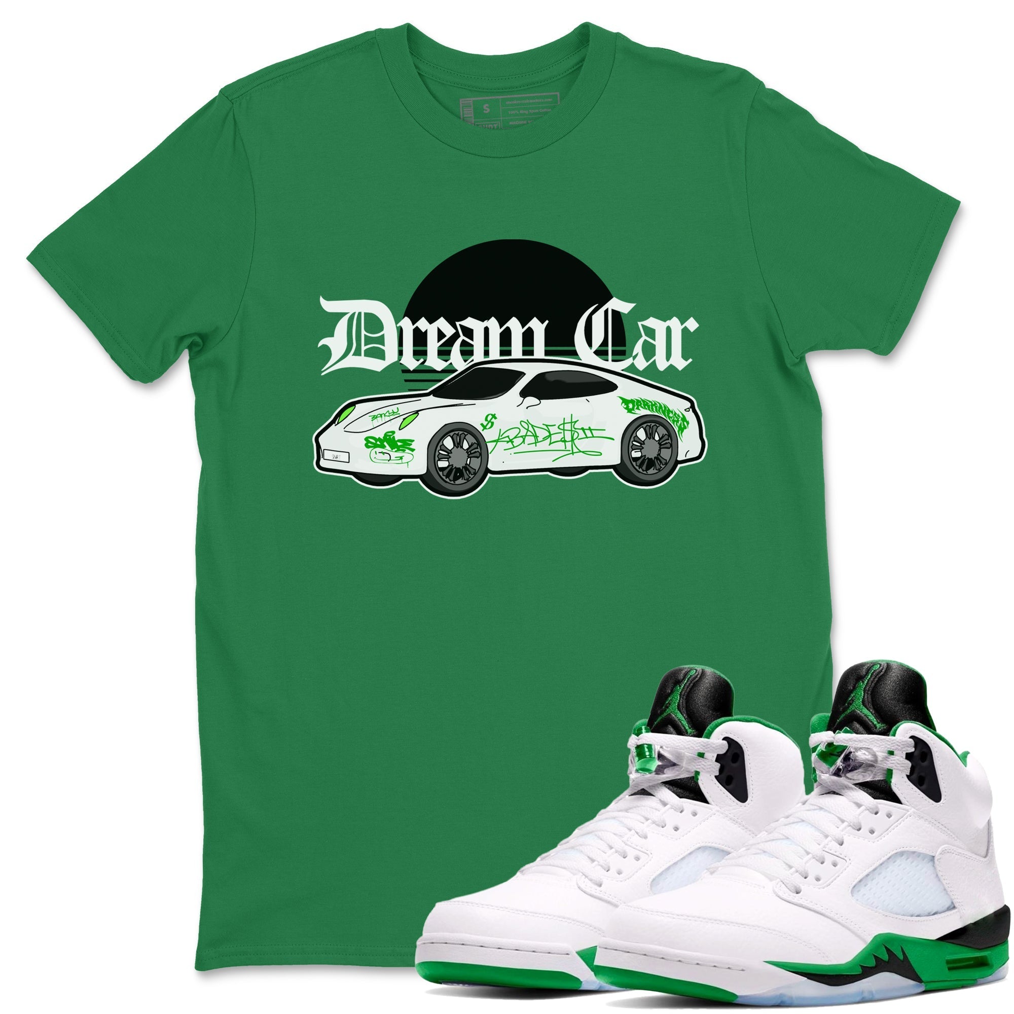 Dream Car snkmatch Tees - Air Jordan 5 Lucky Green