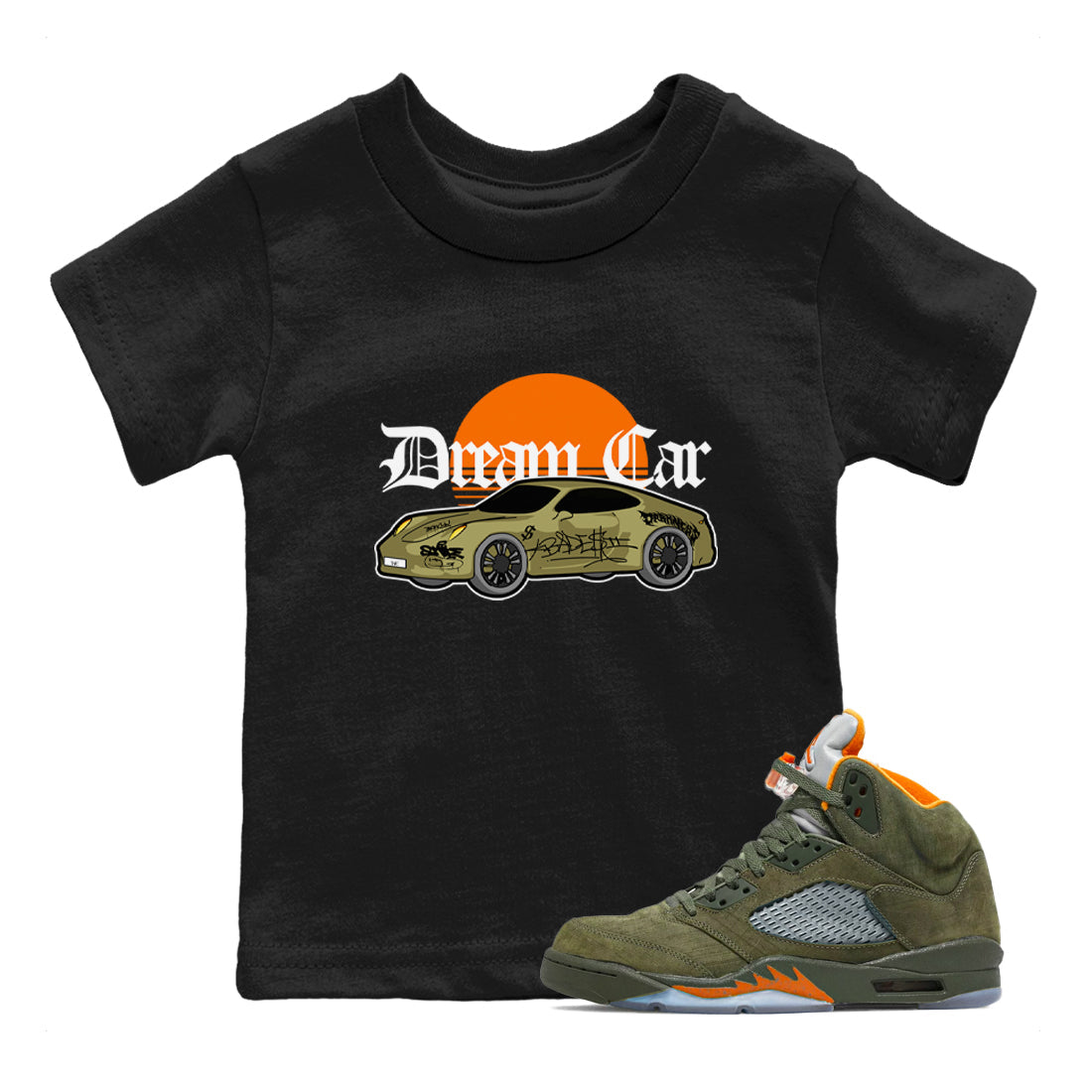 Dream Car snkmatch Tees Kids - Air Jordan 5 Olive