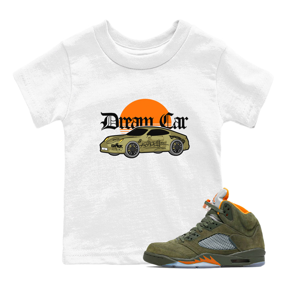 Dream Car snkmatch Tees Kids - Air Jordan 5 Olive
