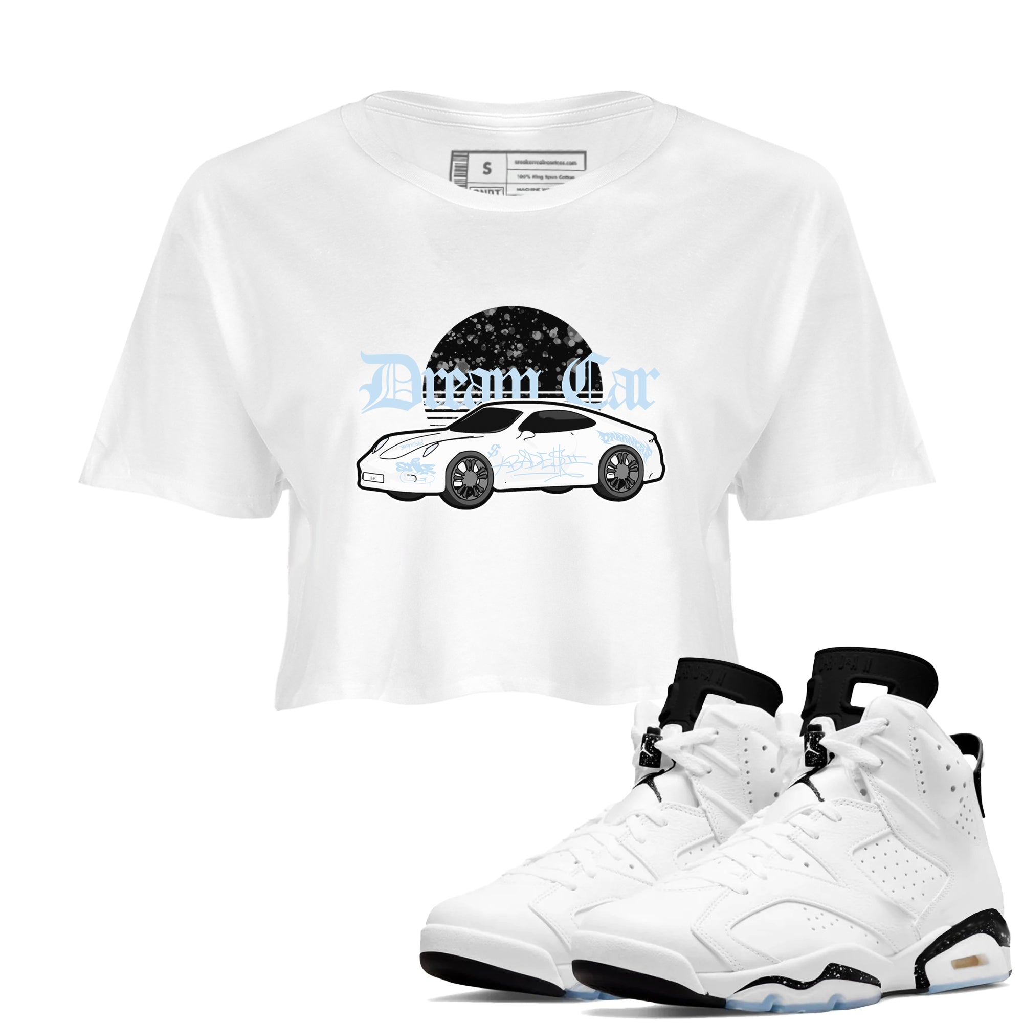 Dream Car snkmatch Women's Top - Air Jordan 6 White Black