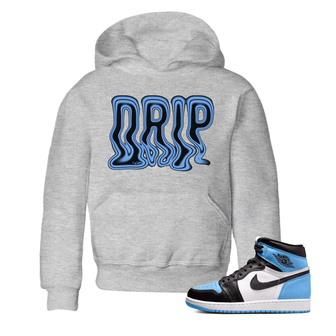 Drip Kids Tops - Air Jordan 1 UNC Toe