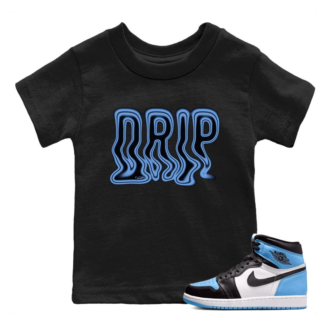 Drip Kids Tops - Air Jordan 1 UNC Toe