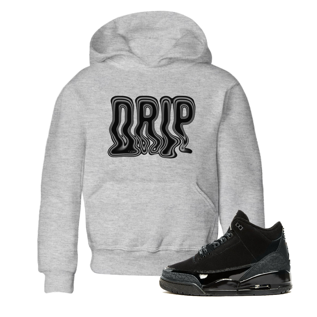 Drip snkmatch Tees Kids - Air Jordan 3 Black Cat