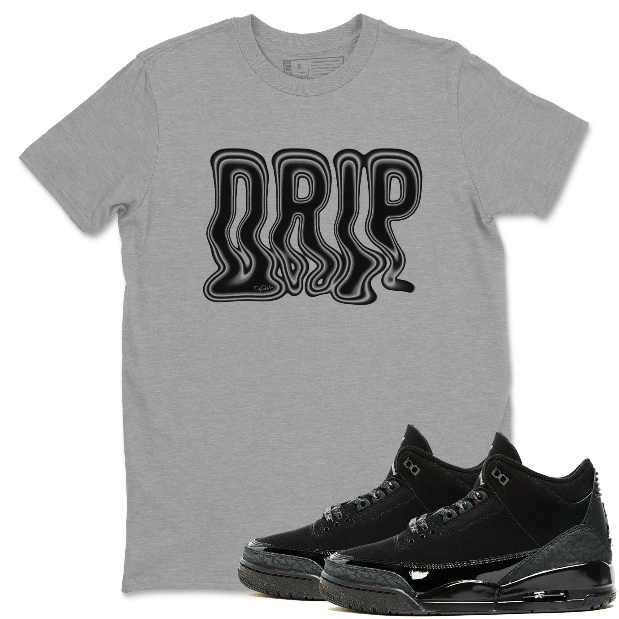 Drip snkmatch Tees - Air Jordan 3 Black Cat