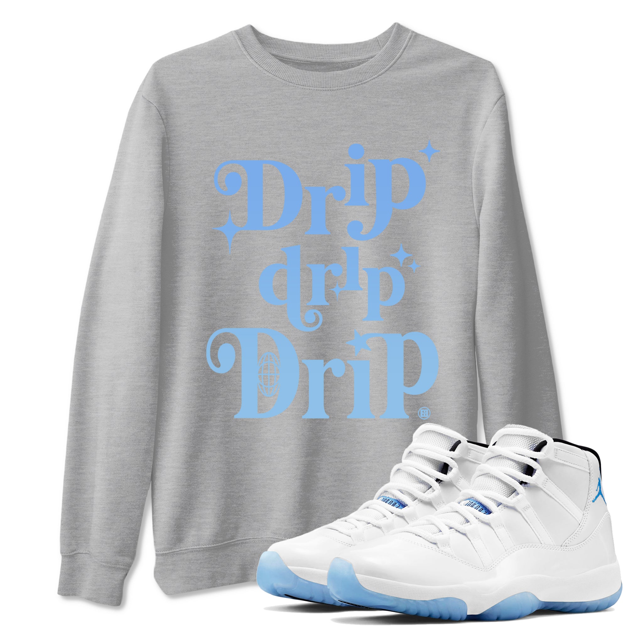 Drip Drip Drip snkmatch Tees - Air Jordan 11 Legend Blue