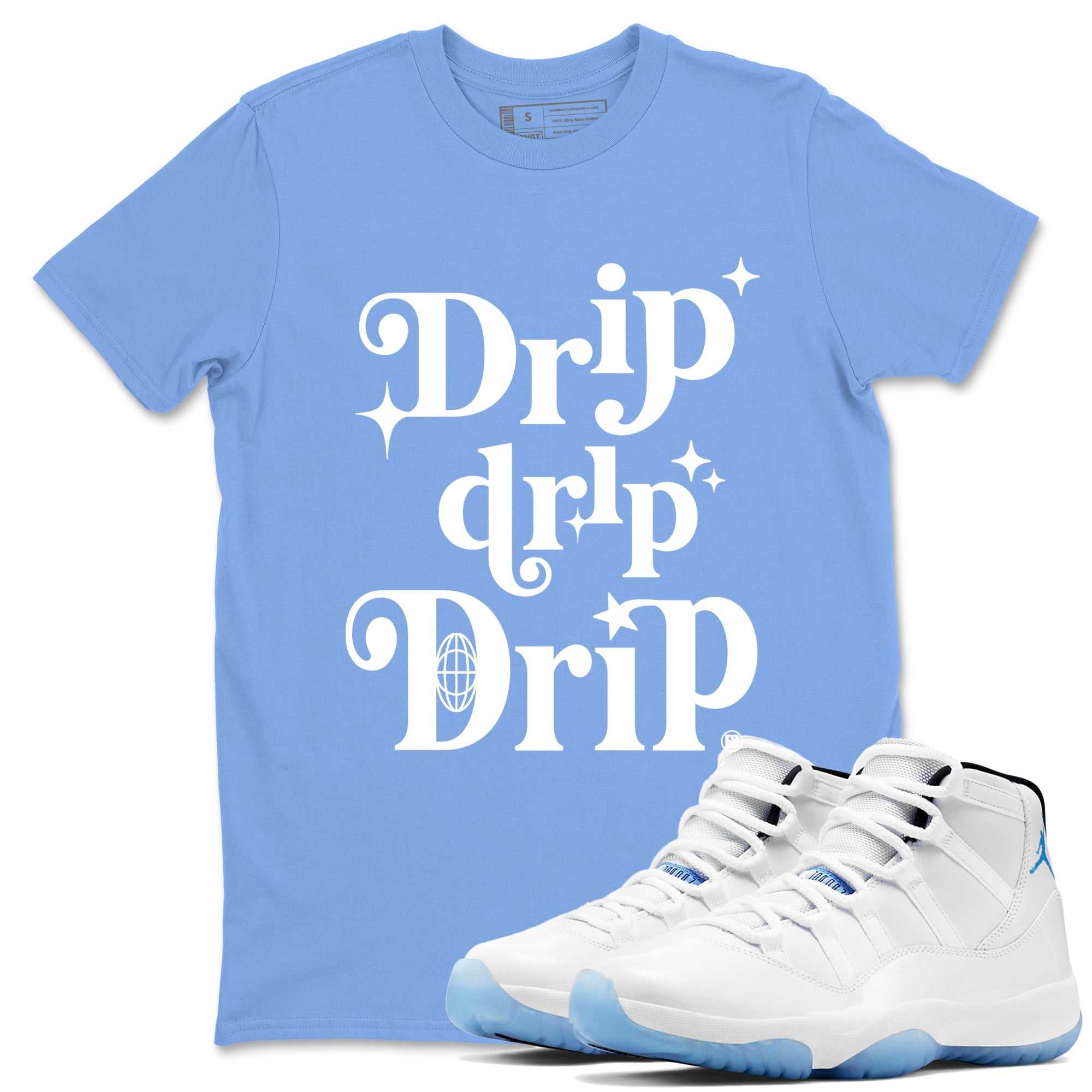 Drip Drip Drip snkmatch Tees - Air Jordan 11 Legend Blue