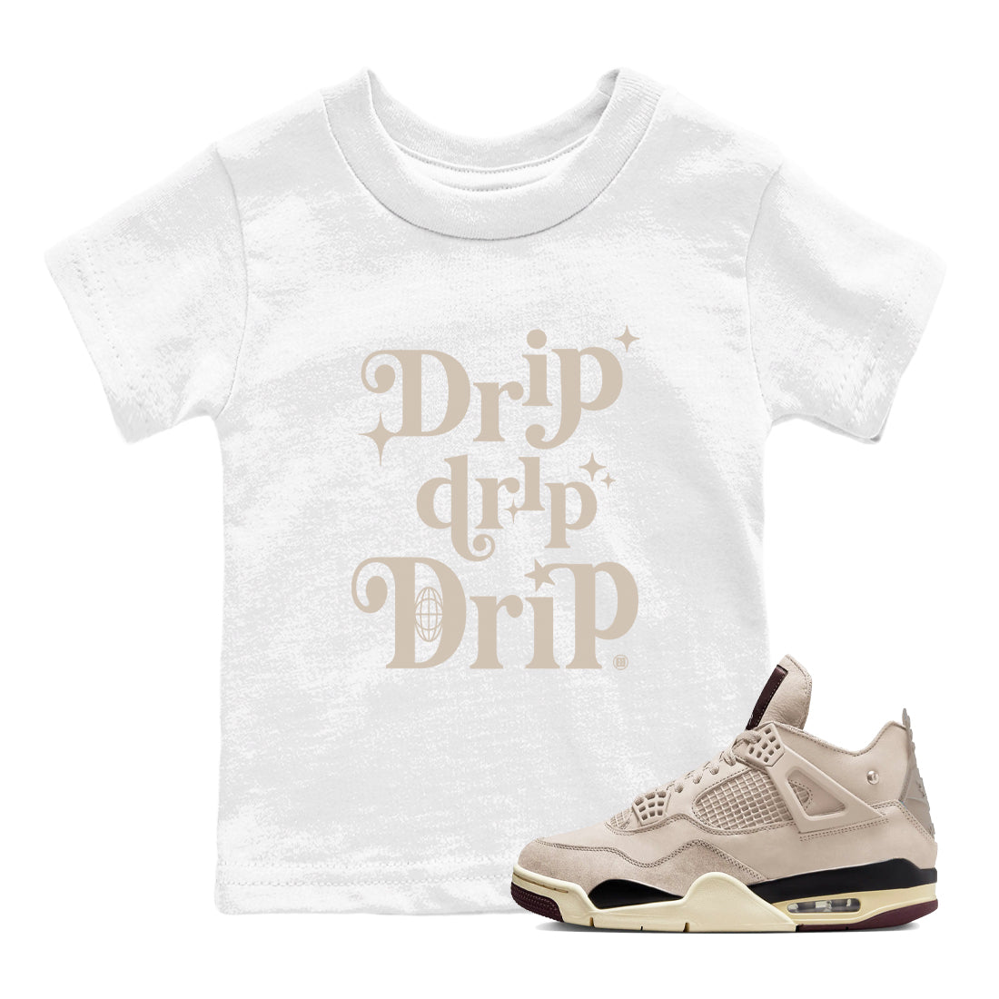 Drip Drip Drip snkmatch Tees Kids - Air Jordan 4 A Ma Maniere x Fossil Stone