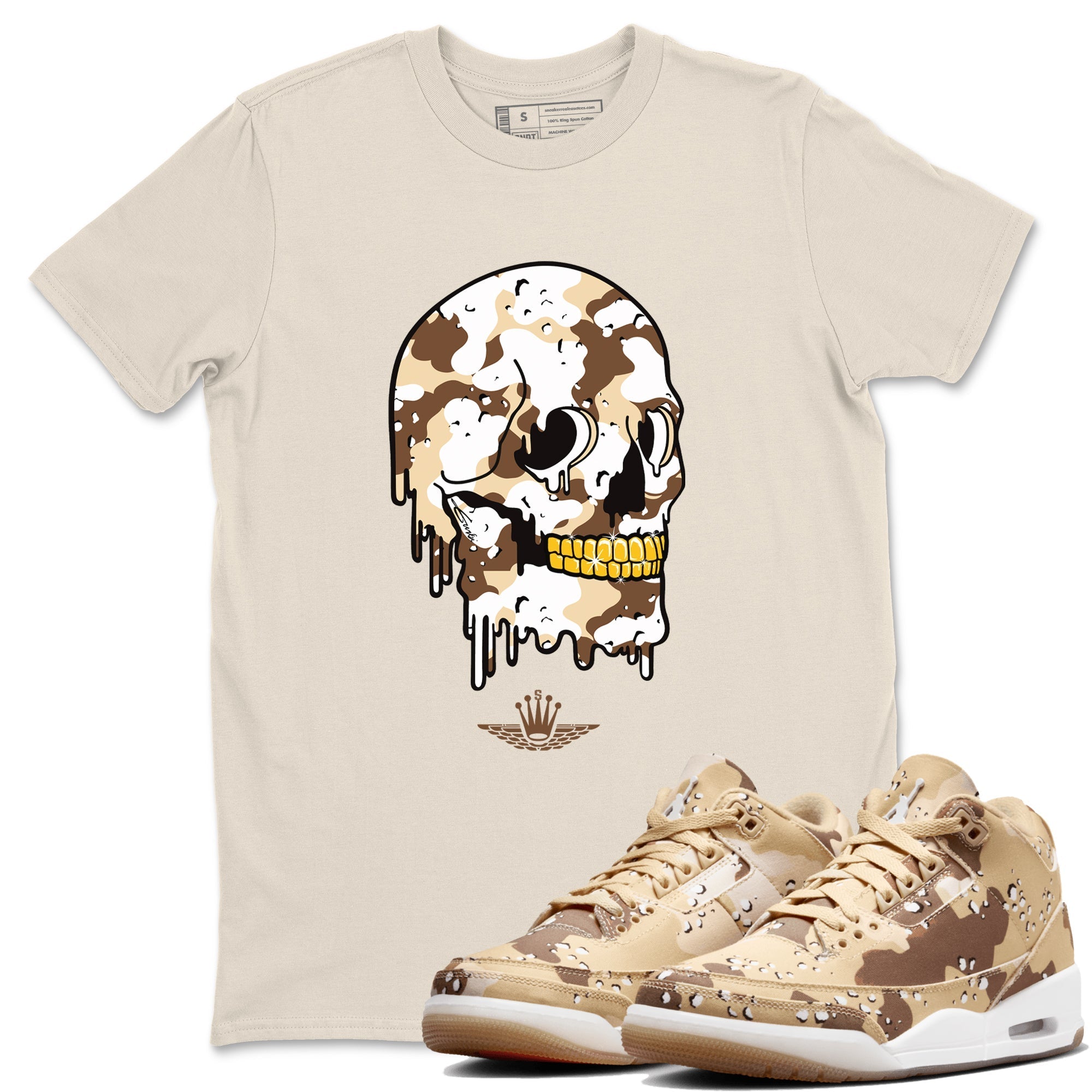 Dripping Camo Skull snkmatch Tees - Air Jordan 3 Desert Camo