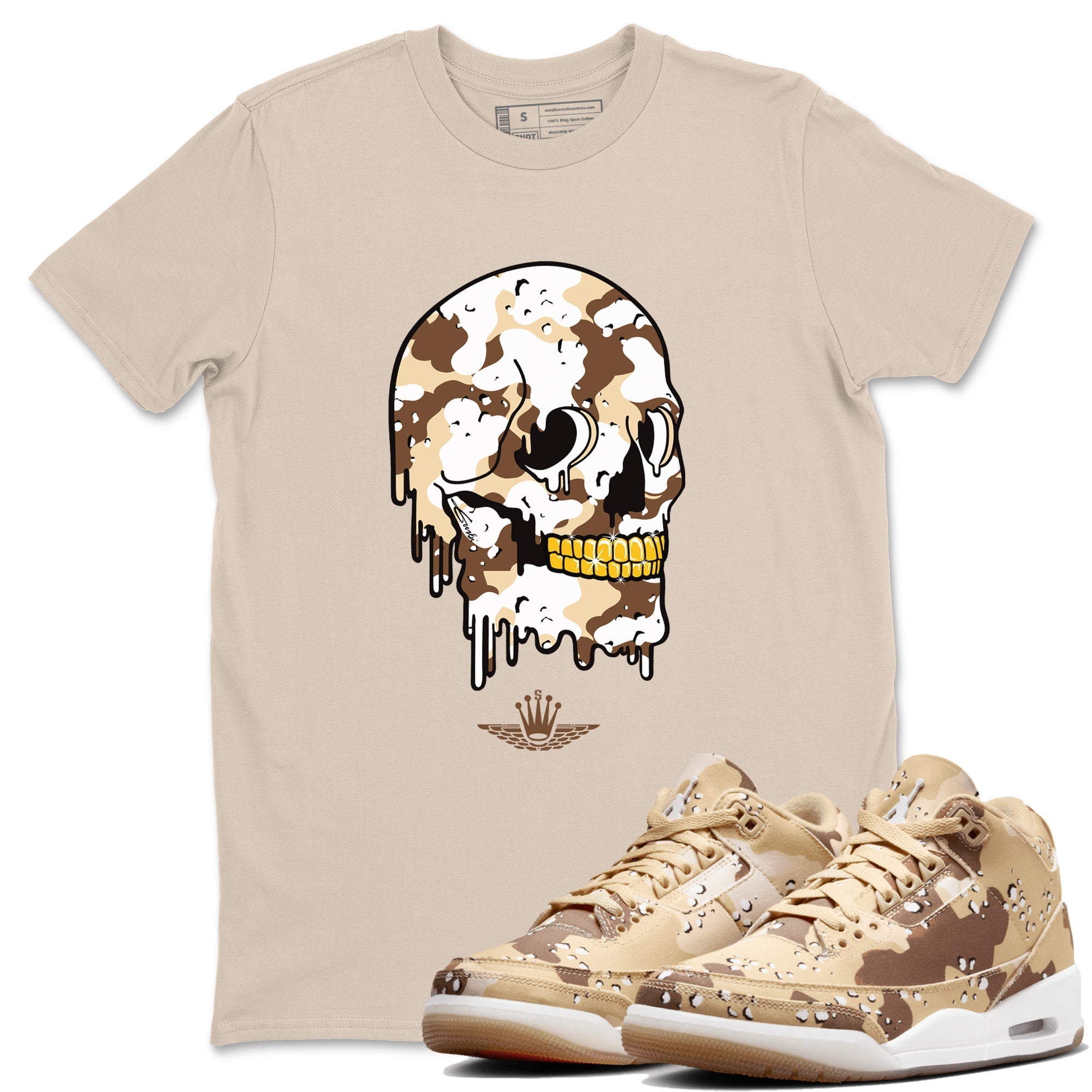 Dripping Camo Skull snkmatch Tees - Air Jordan 3 Desert Camo