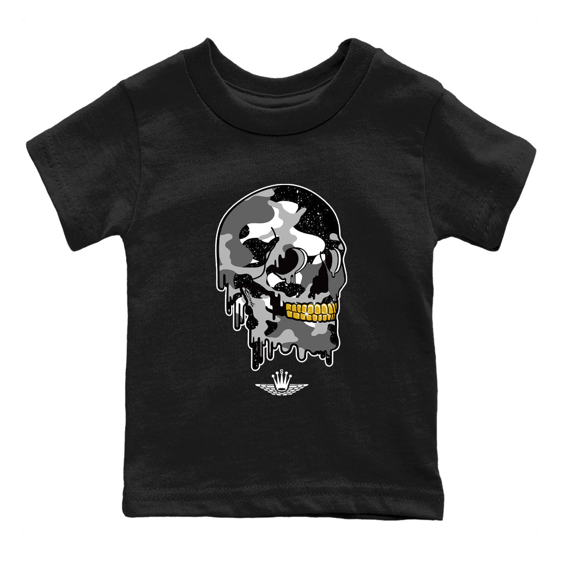 Dripping Camo Skull snkmatch Tees Kids - Air Jordan 4 Fear