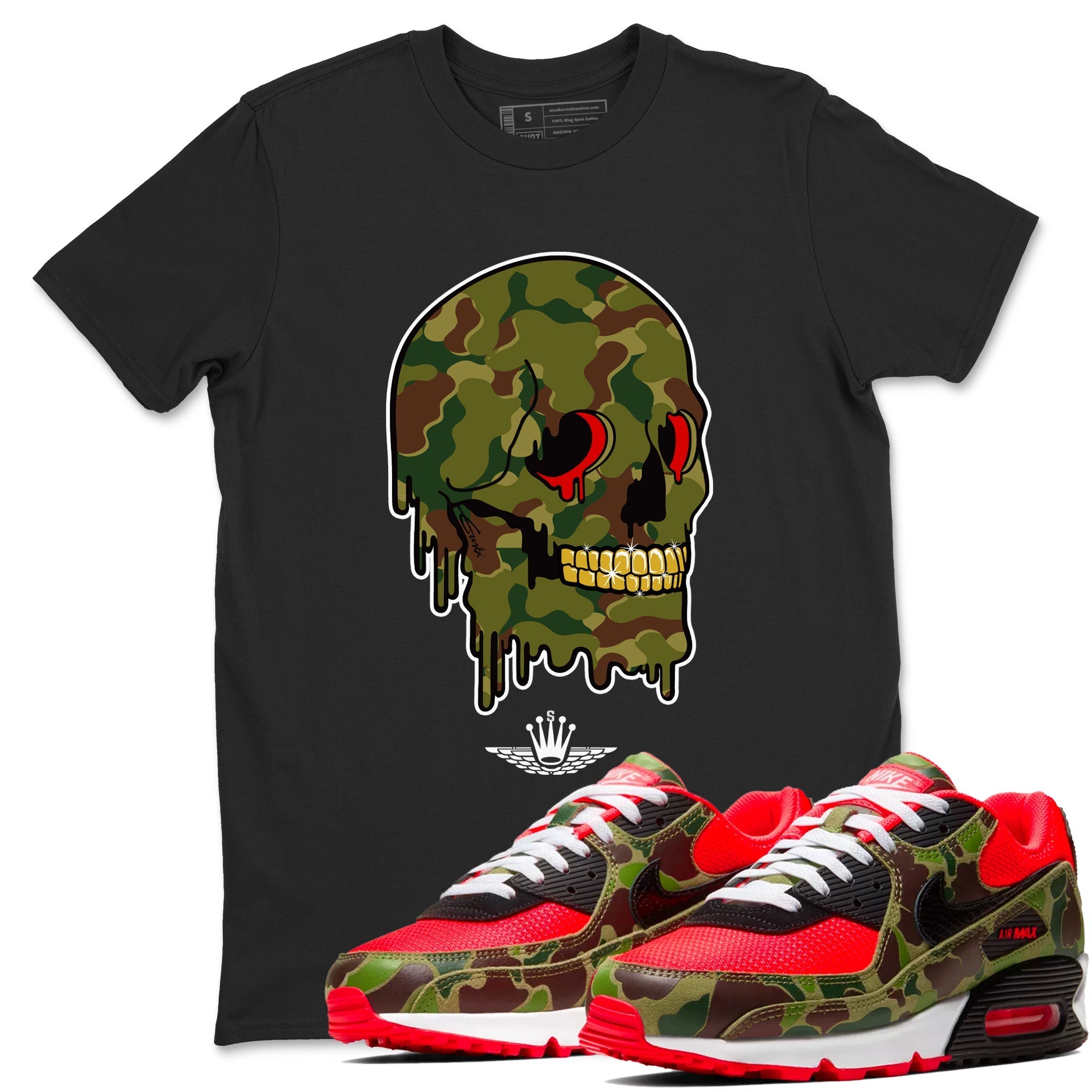 Dripping Camo Skull snkmatch Tees - Air Max 90 Reverse Duck Camo