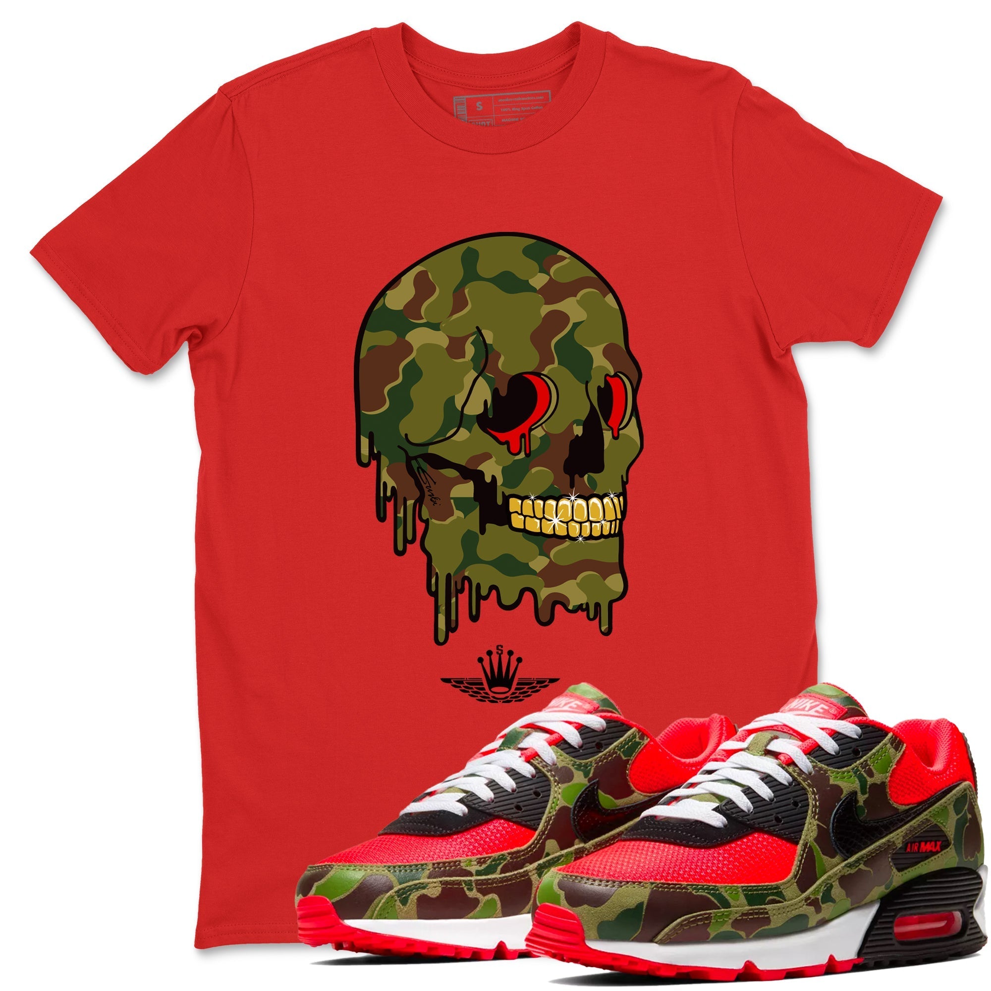 Dripping Camo Skull snkmatch Tees - Air Max 90 Reverse Duck Camo