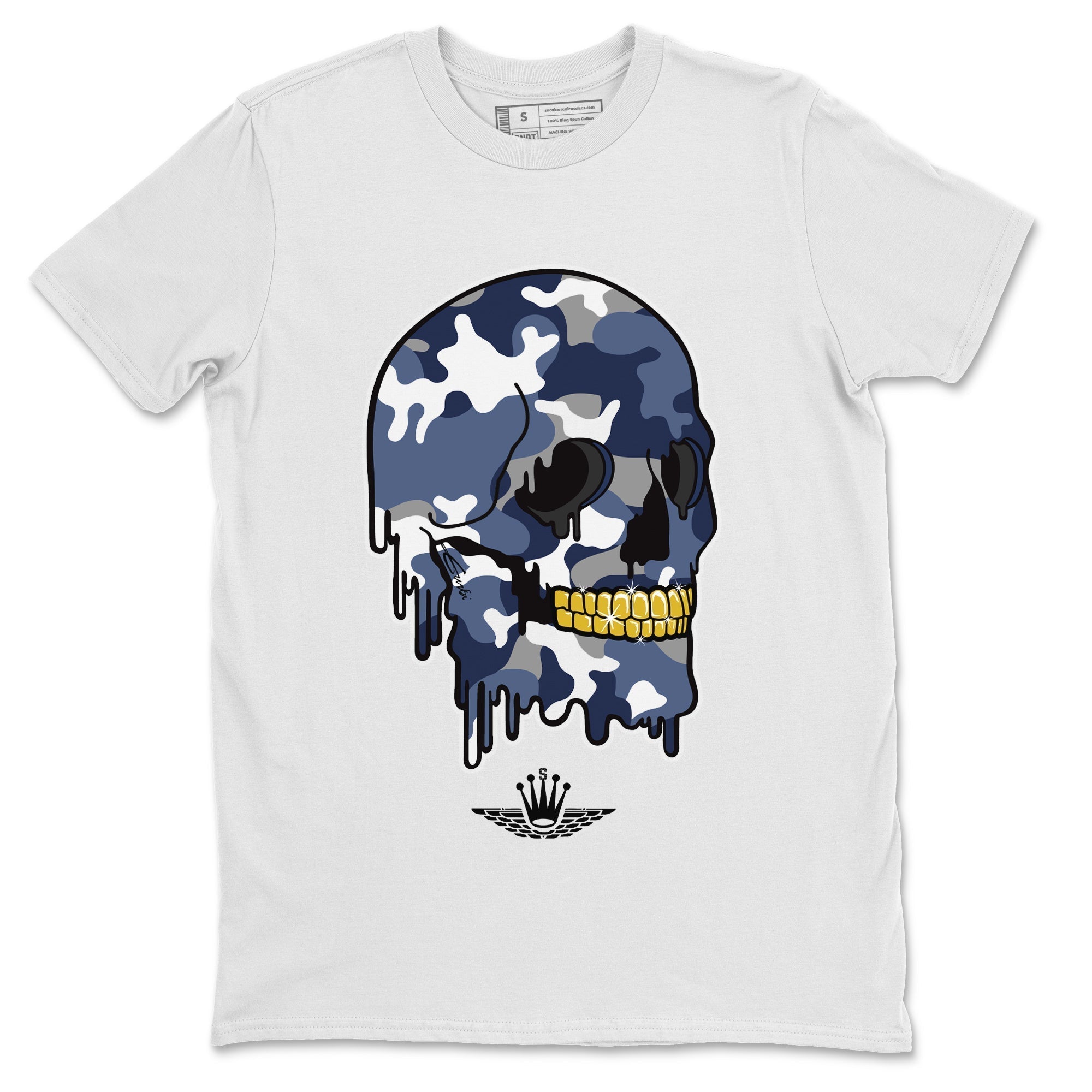 Dripping Camo Skull Unisex Tops - Air Jordan 11 Midnight Navy