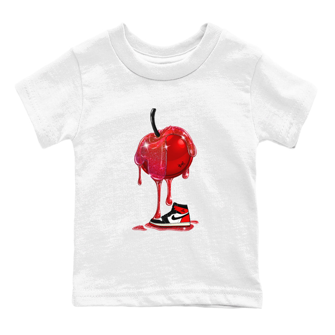 Dripping Cherries snkmatch Tees Kids - Air Jordan 1 Black Toe Reimagined
