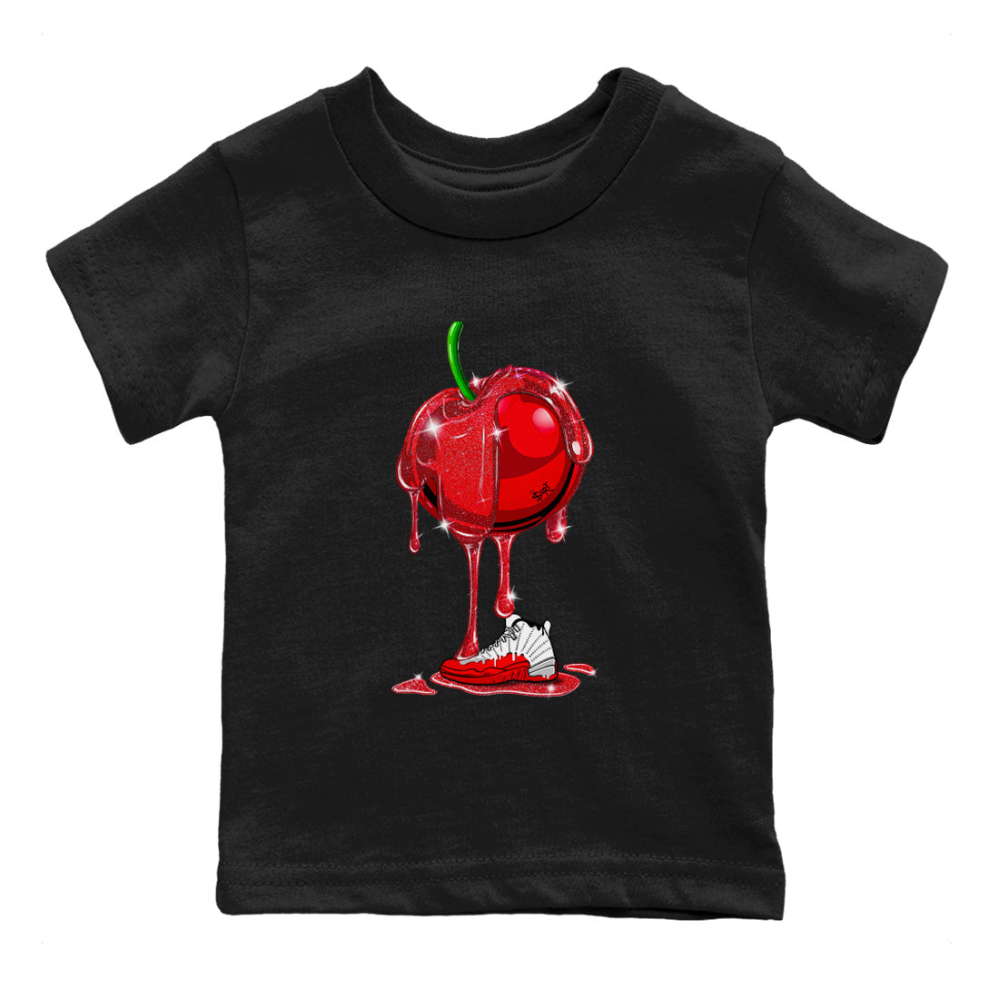 Dripping Cherries Kids Tops - Air Jordan 12 Cherry