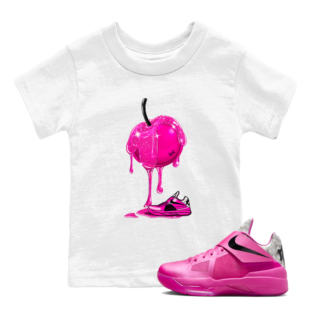 Dripping Cherries snkmatch Tees Kids - Nike KD 4 Aunt Pearl