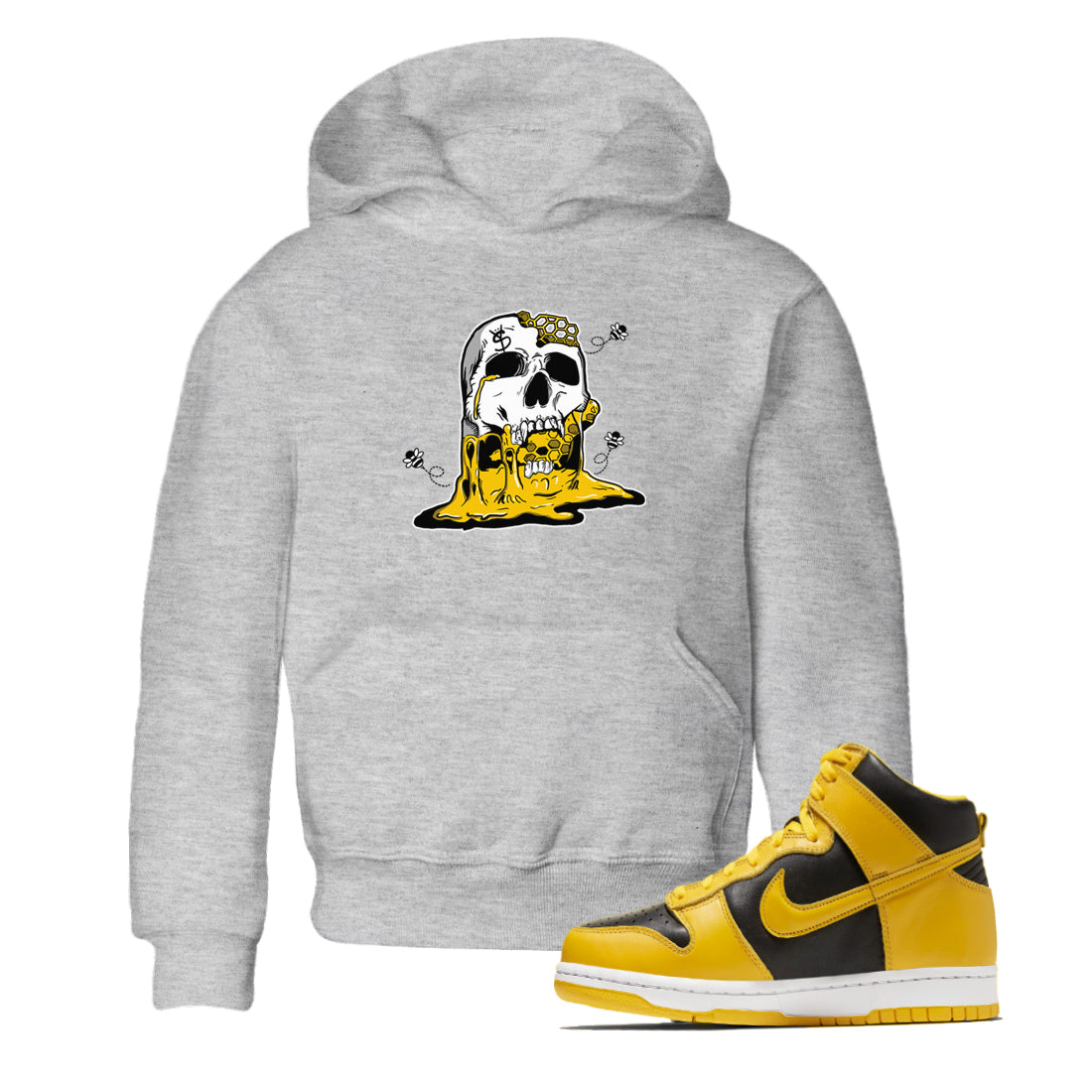 Dripping Honey Skullhead snkmatch Tees Kids - Dunk High Pollen