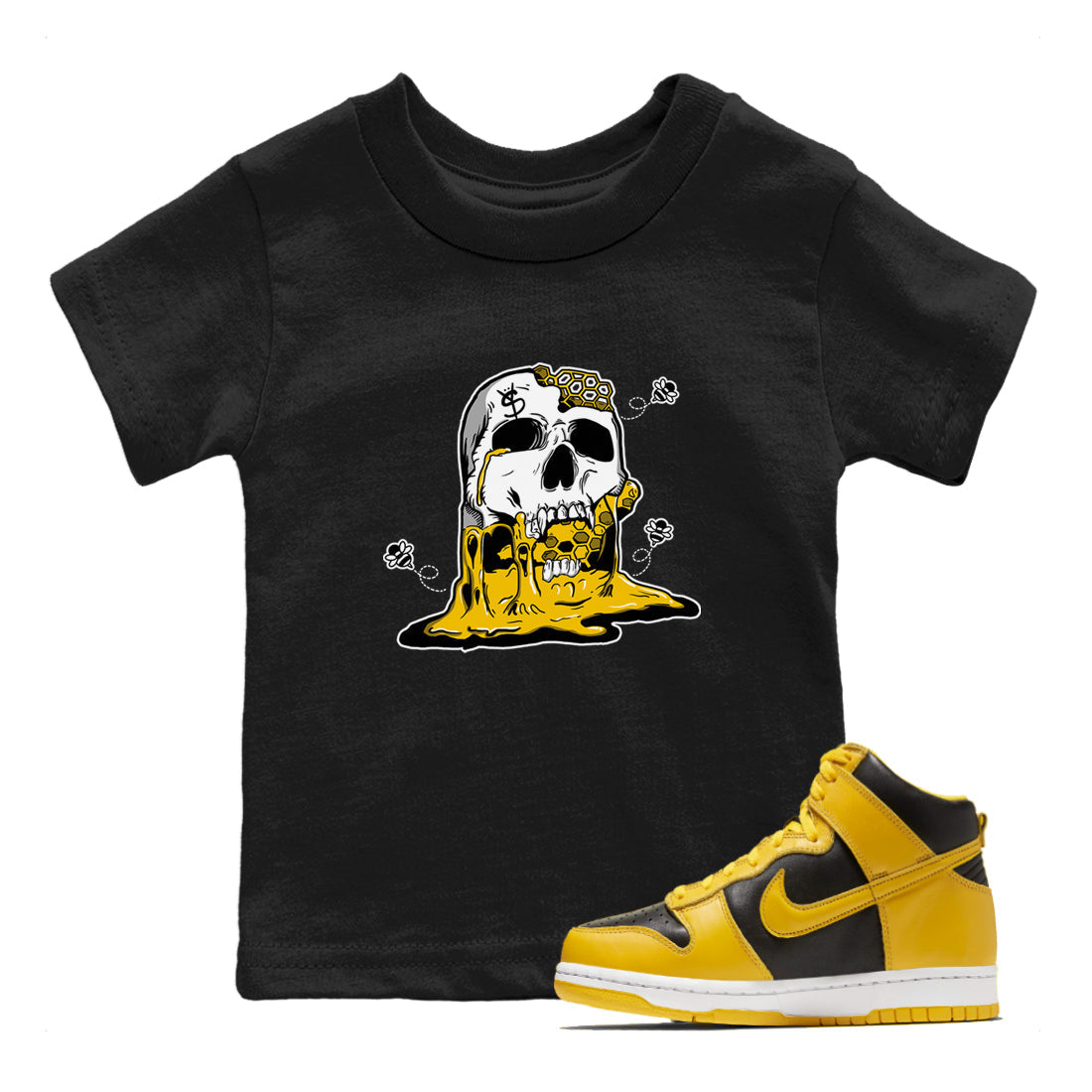 Dripping Honey Skullhead snkmatch Tees Kids - Dunk High Pollen