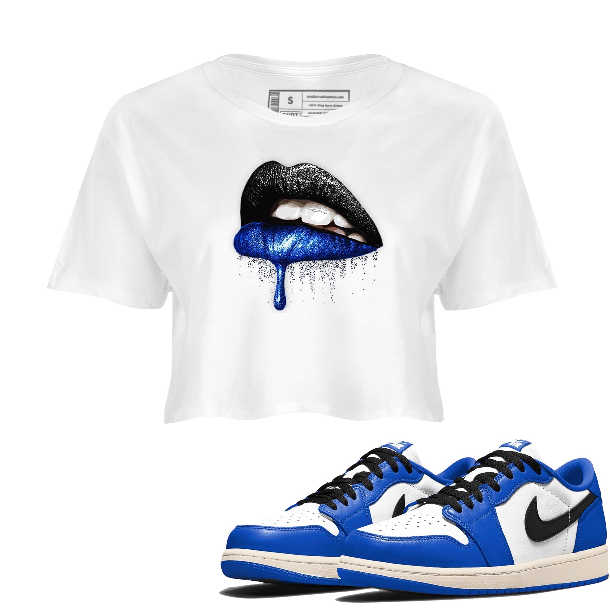 Dripping Lips snkmatch Women's Top - Air Jordan 1 Game Royal