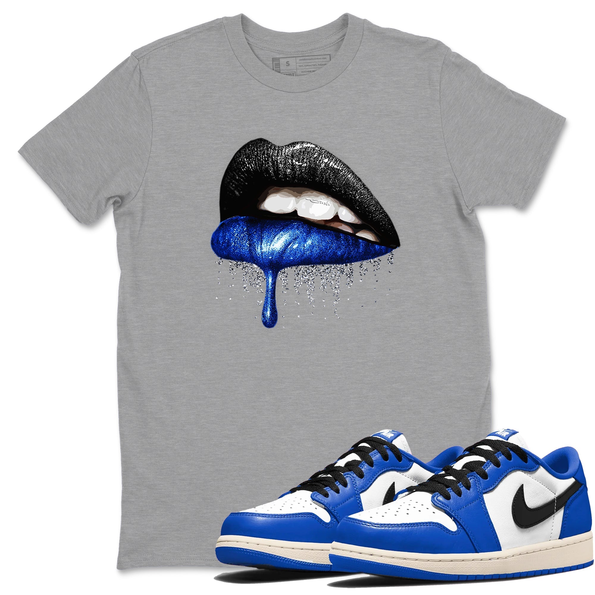Dripping Lips snkmatch Tees - Air Jordan 1 Game Royal
