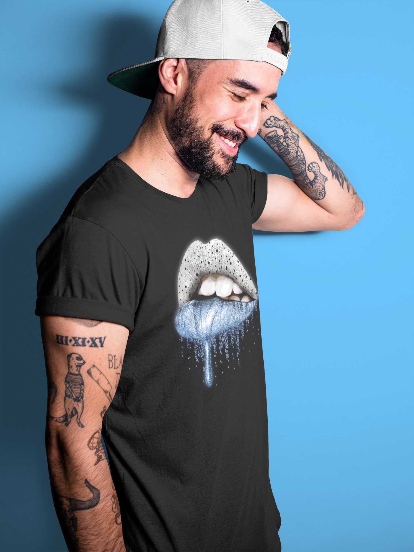 Dripping Lips Unisex Tops - Air Jordan 4 University Blue
