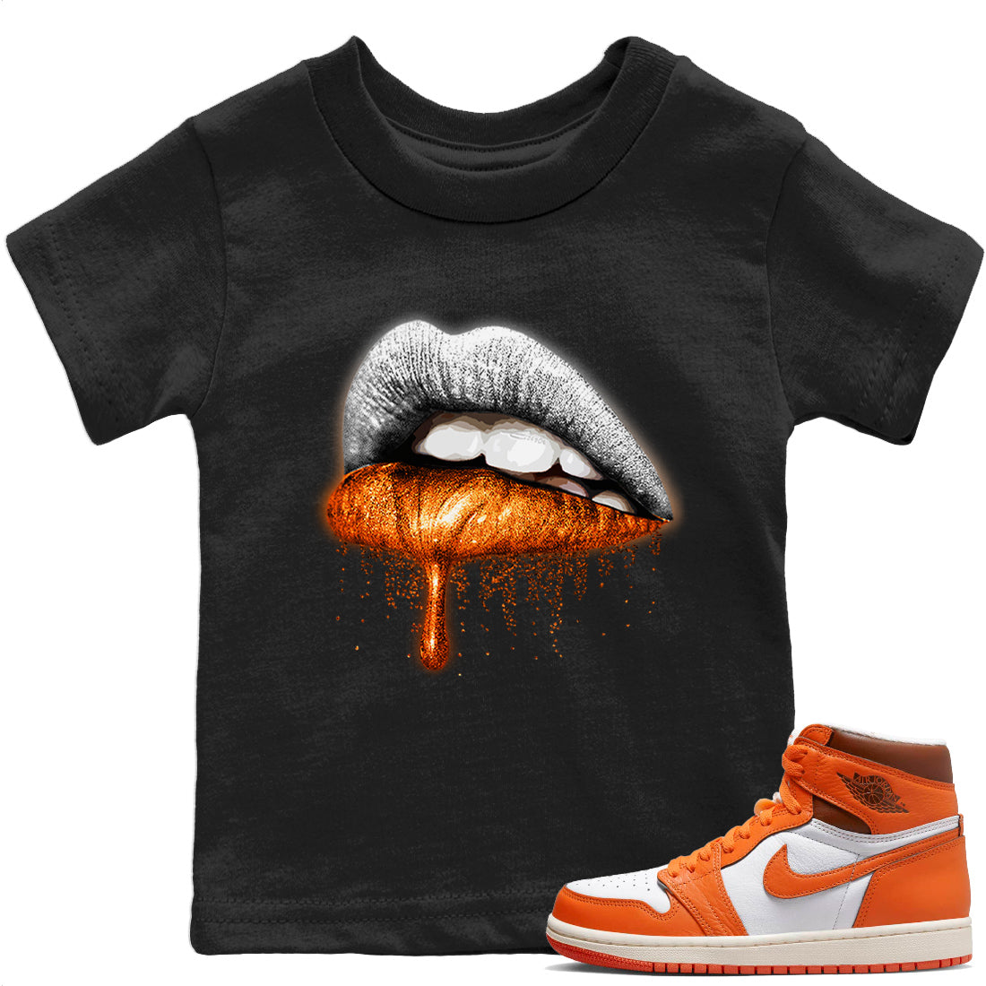 Dripping Lips Kids Tops - Air Jordan 1 Starfish