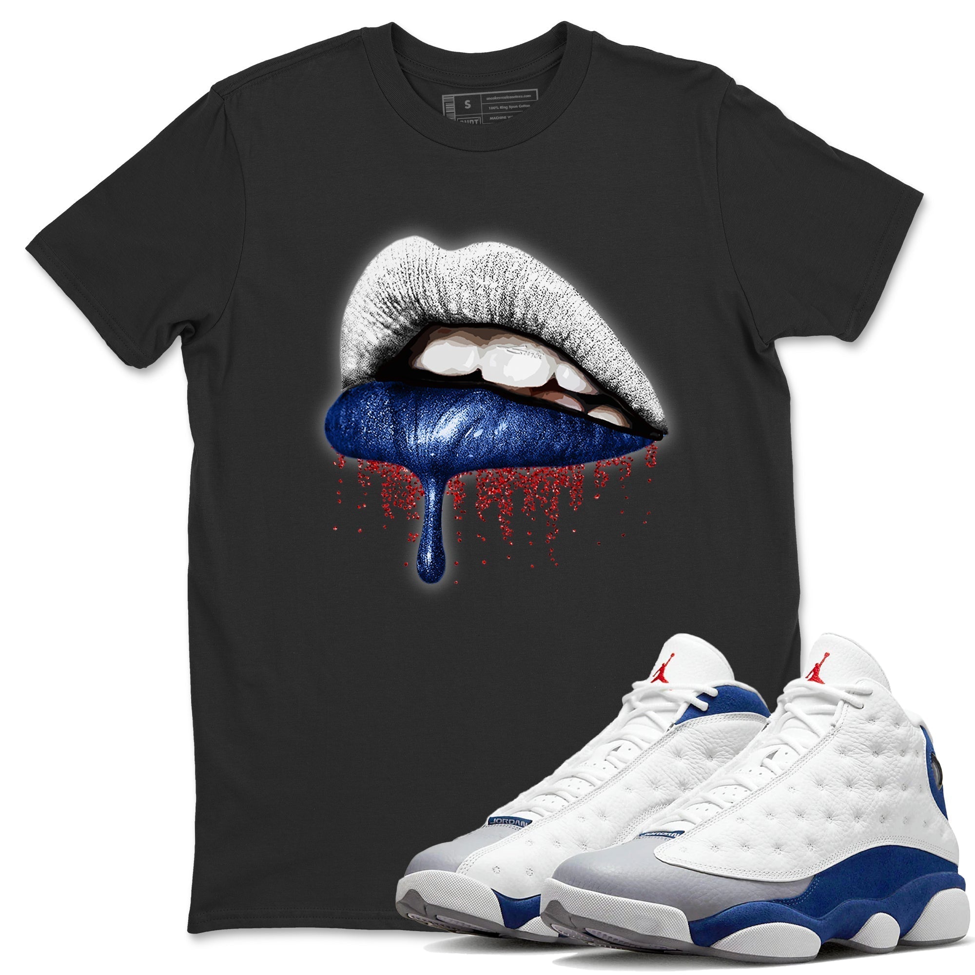 Dripping Lips Unisex Tops - Air Jordan 13 French Blue