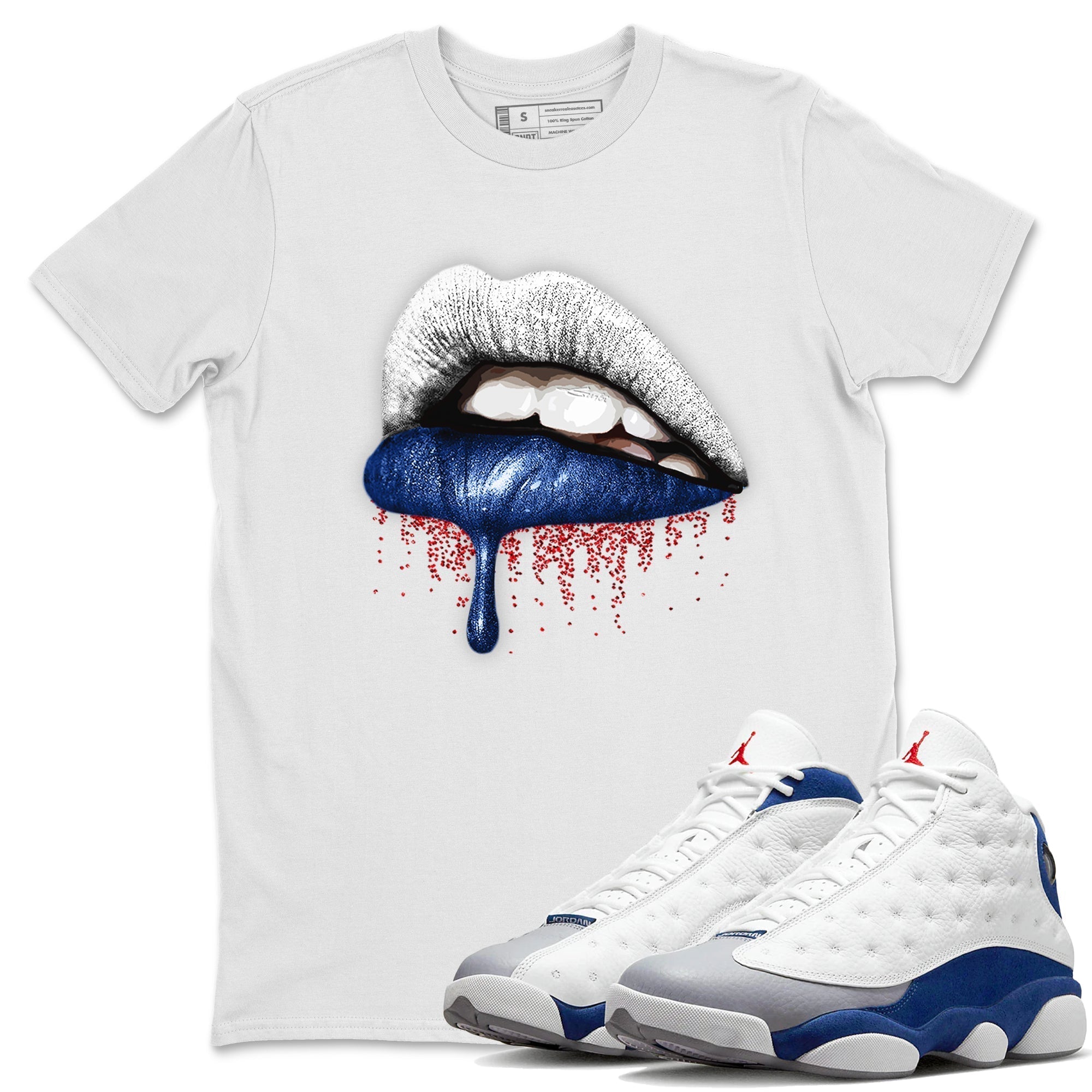 Dripping Lips Unisex Tops - Air Jordan 13 French Blue