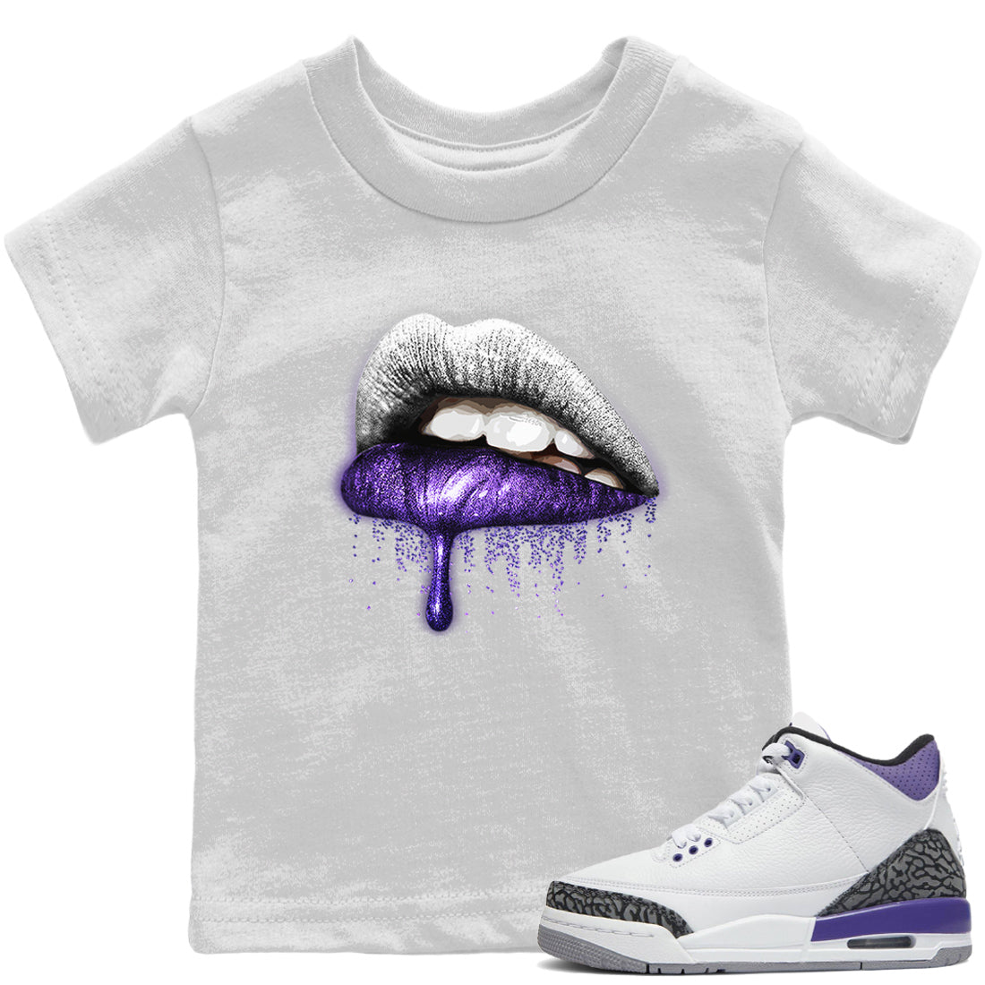 Dripping Lips Kids Tops - Air Jordan 3 Dark Iris