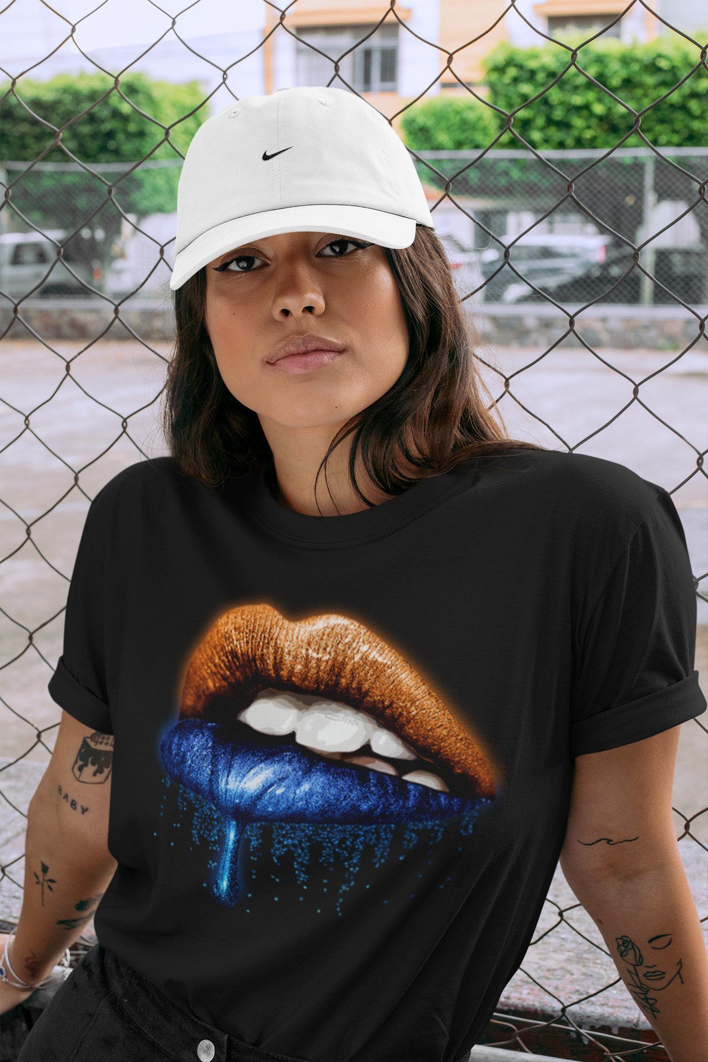 Dripping Lips Unisex Tops - Yeezy 700 Bright Blue