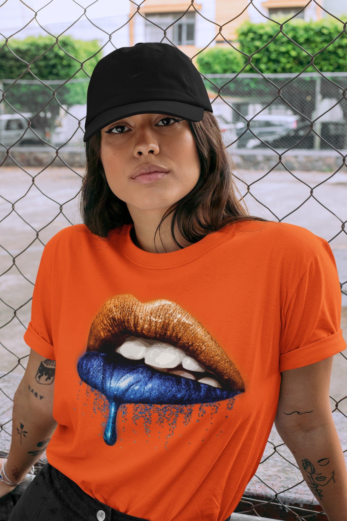 Dripping Lips Unisex Tops - Yeezy 700 Bright Blue