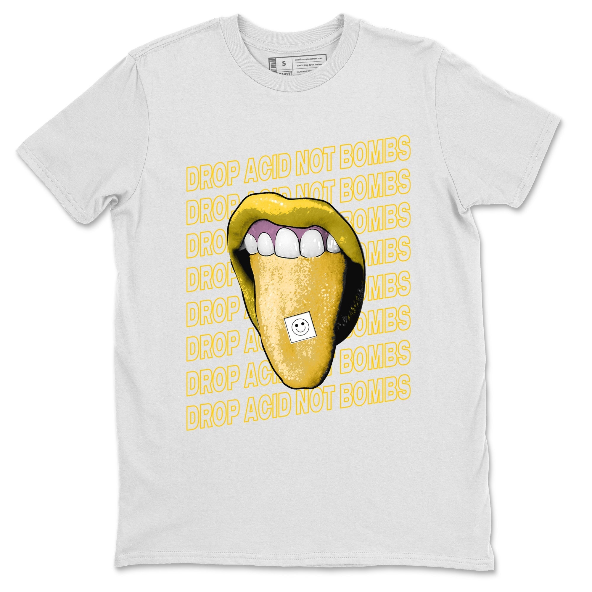 Drop Acid Not Bombs Unisex Tops - Air Jordan 11 Yellow Python