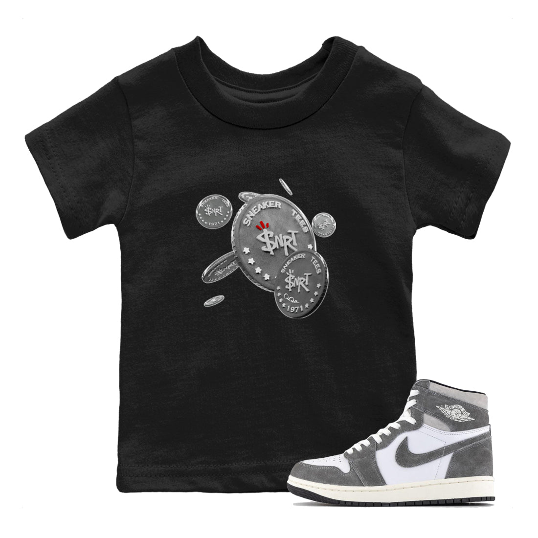 Drop Coin Kids Tops - Air Jordan 1 Washed Heritage