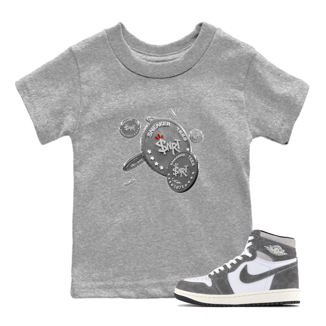 Drop Coin Kids Tops - Air Jordan 1 Washed Heritage