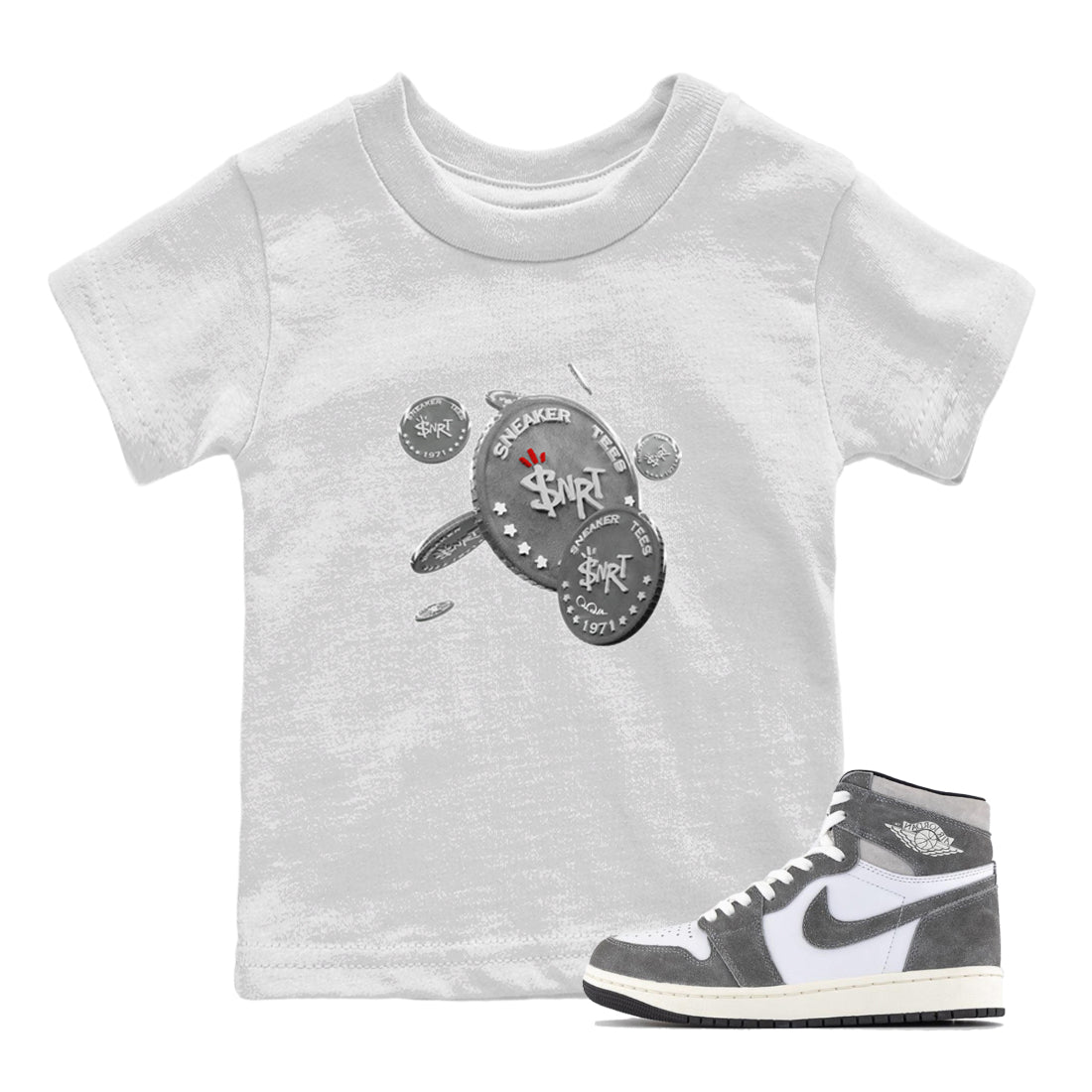 Drop Coin Kids Tops - Air Jordan 1 Washed Heritage