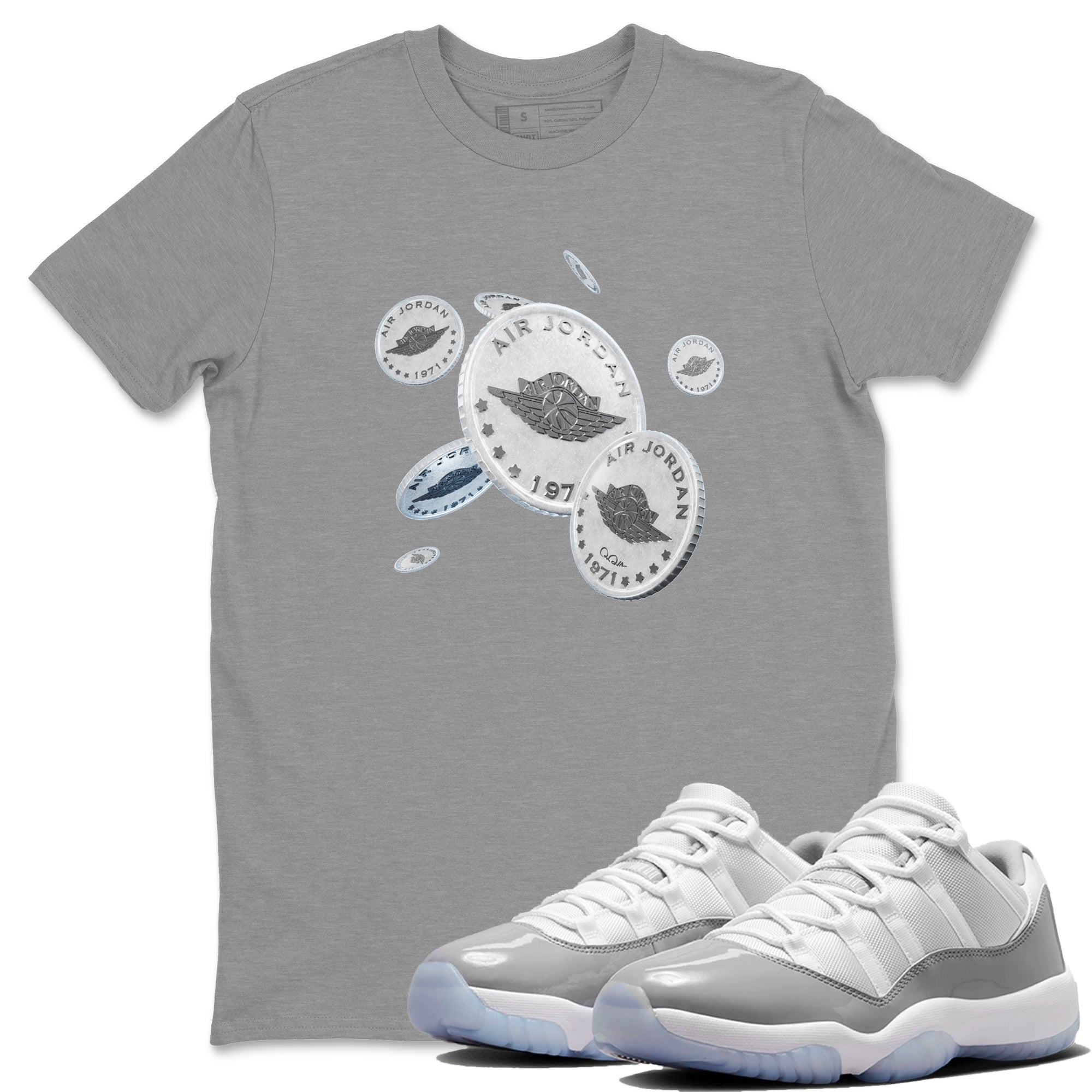 Drop Coin Unisex Tops - Air Jordan 11 White Cement