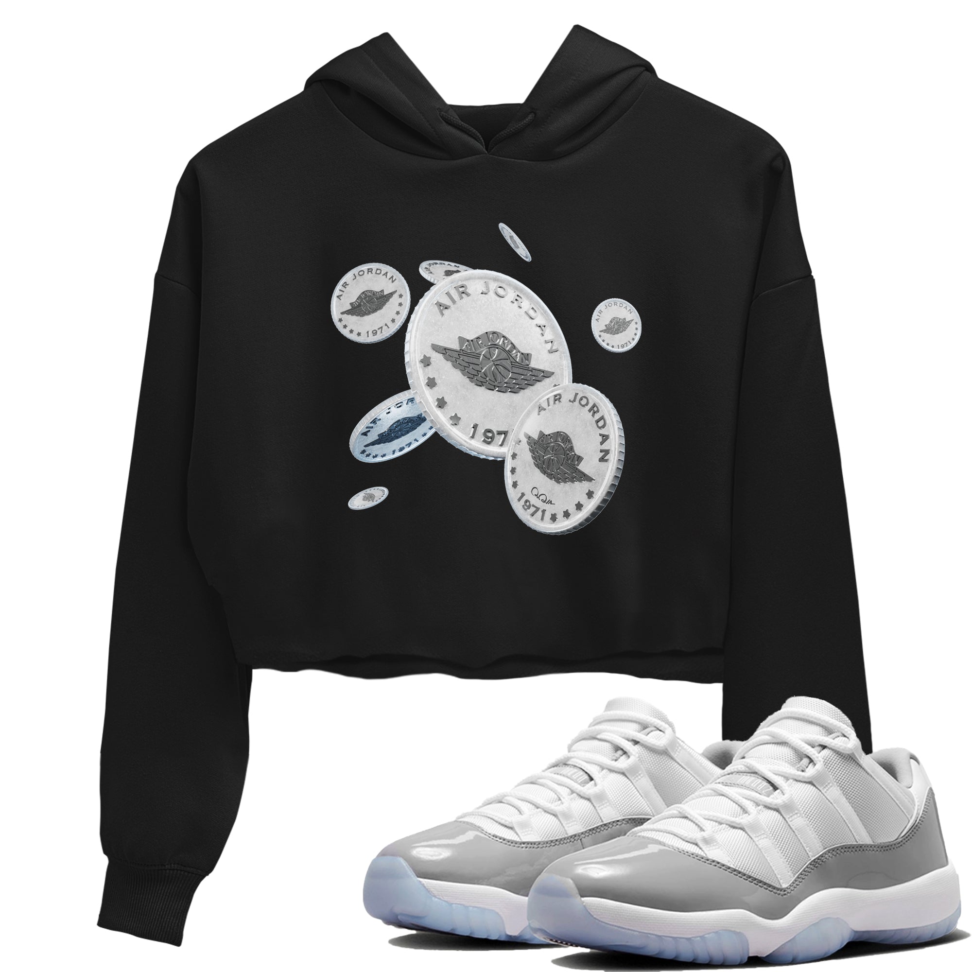Drop Coin Women's Tops - Air Jordan 11 White Cement